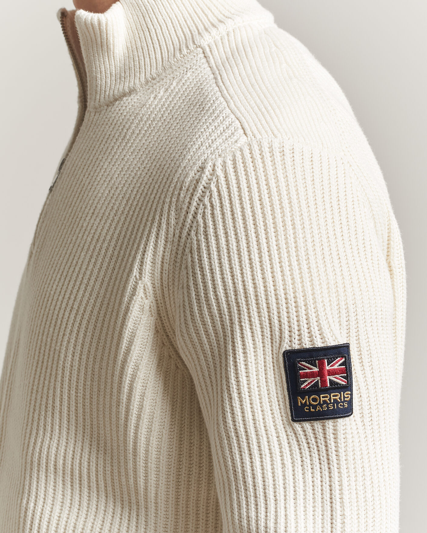 Heren | Truien | Morris | Brenton Half-Zip Off White