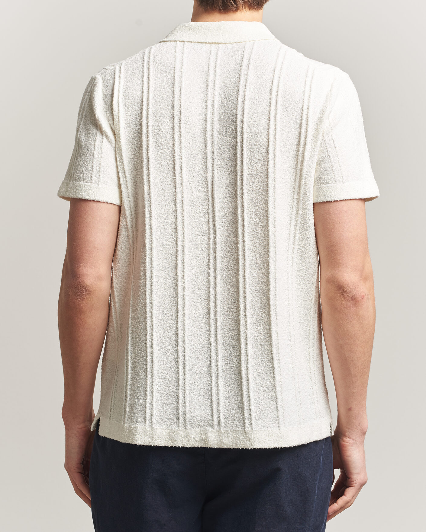 Heren | Overhemden | Morris | Clayton Knitted Short Sleeve Shirt Off White