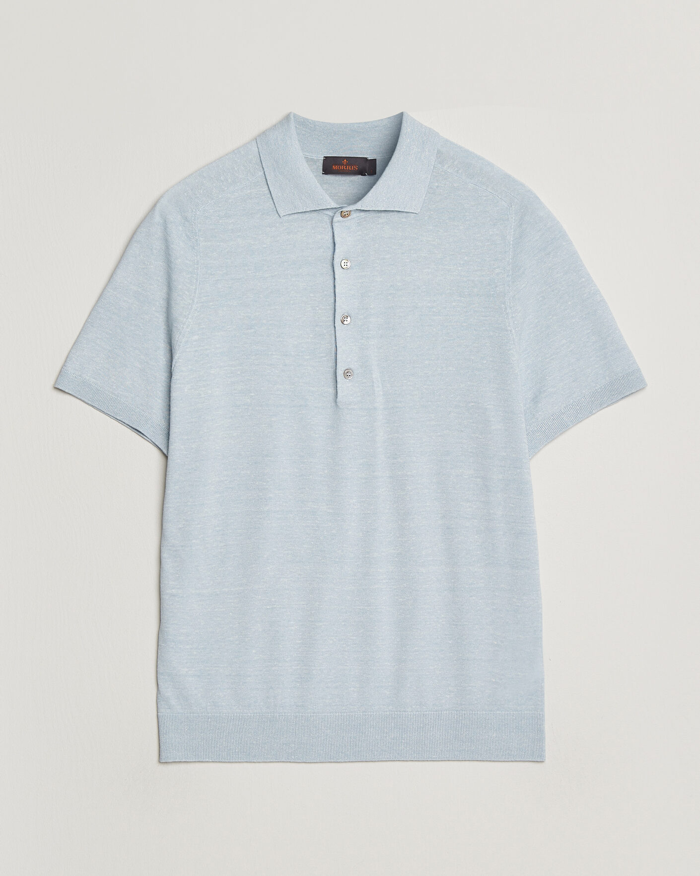 Heren | Polo's | Morris | Colin Short Sleeve Polo Shirt Light Blue