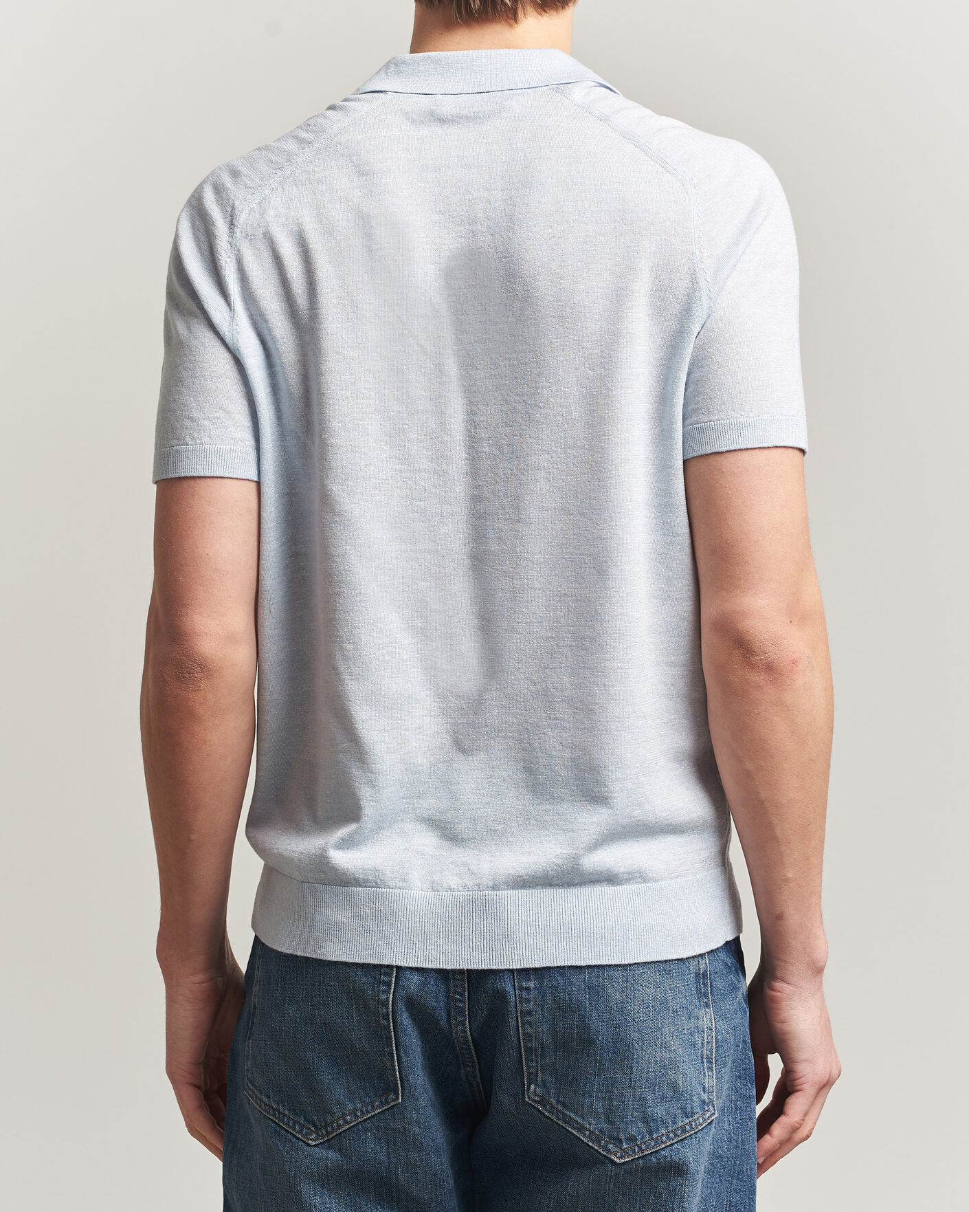 Heren | Polo's | Morris | Colin Short Sleeve Polo Shirt Light Blue