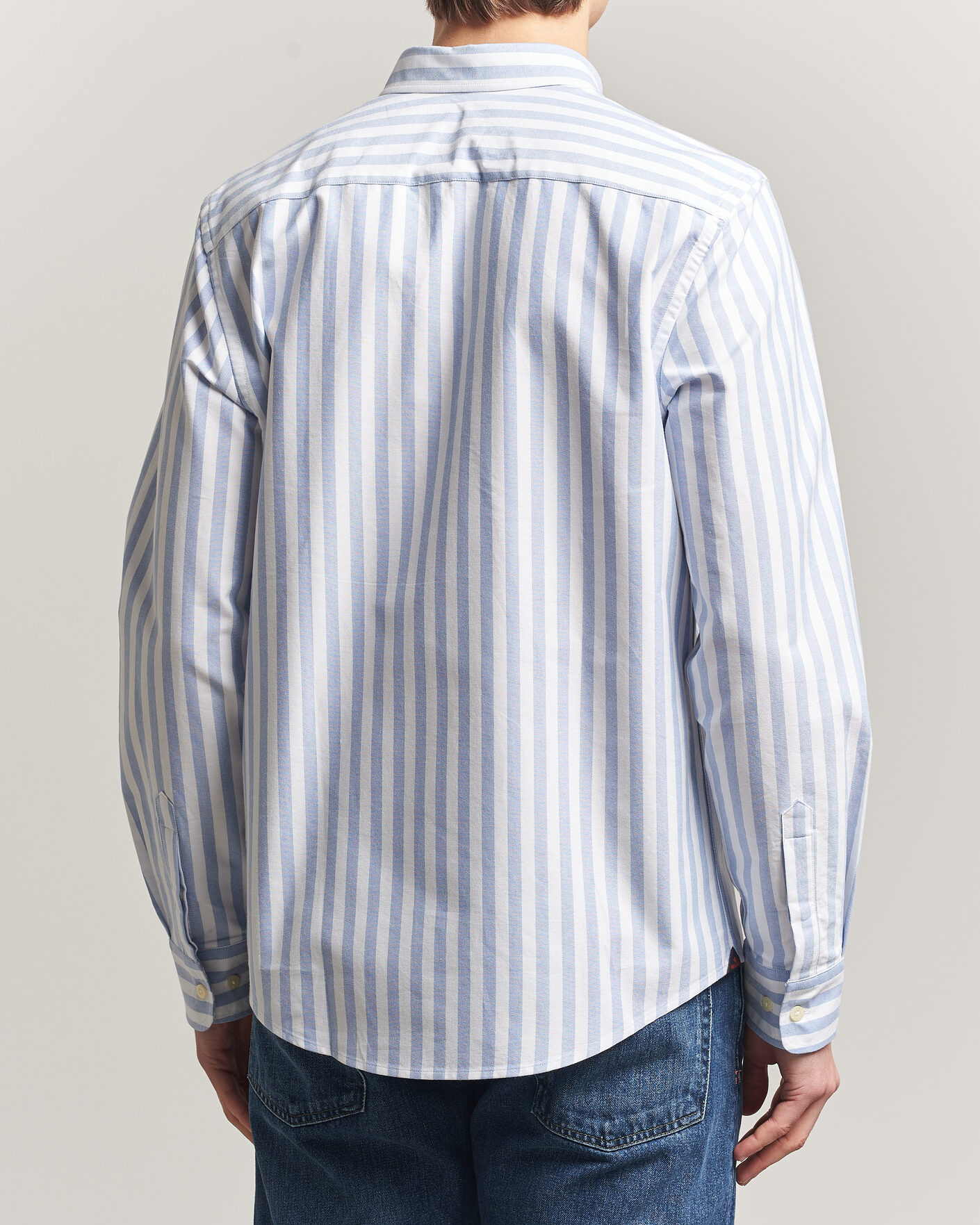 Heren | Overhemden | Morris | Douglas Striped Oxford Shirt Light Blue