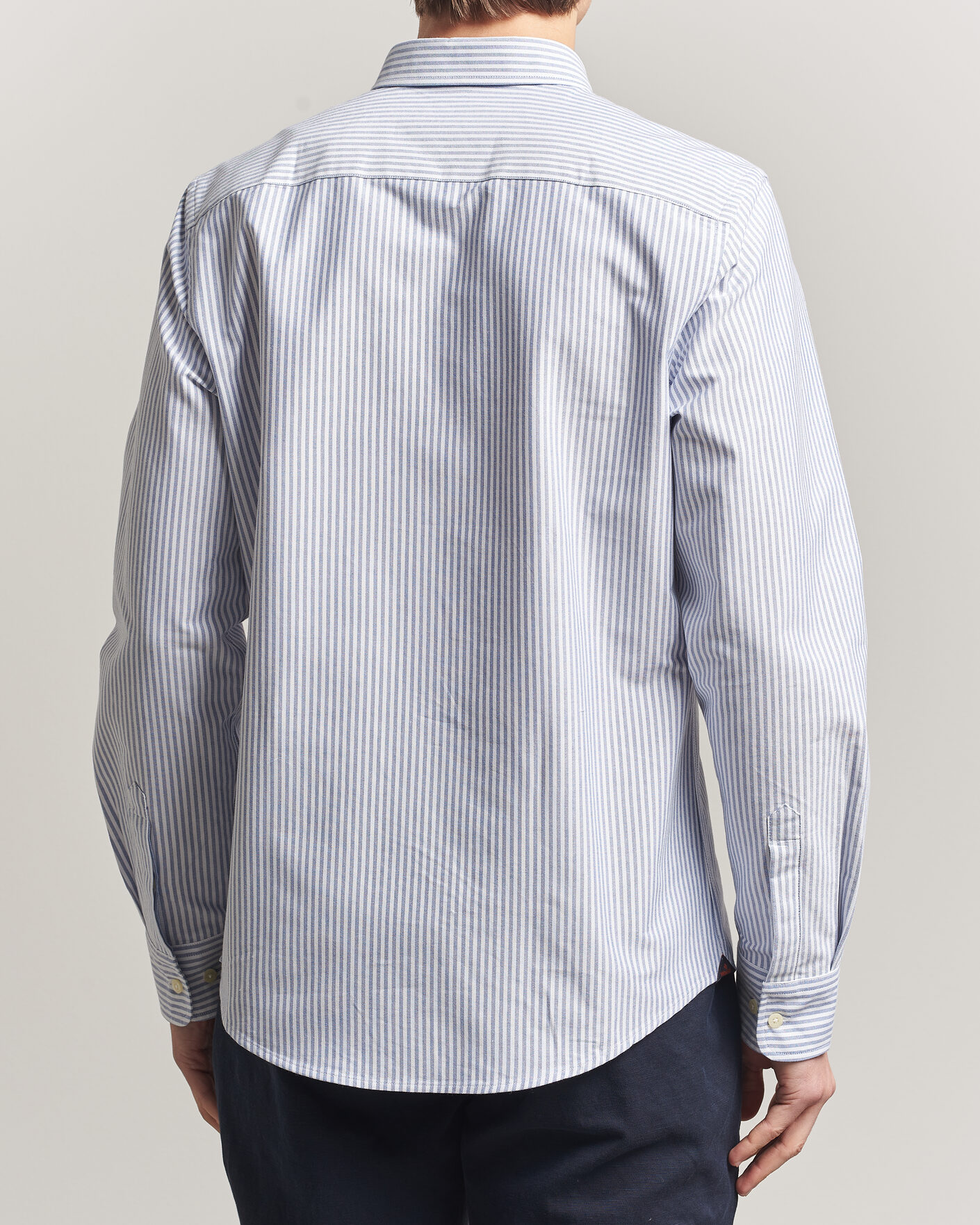 Heren | Overhemden | Morris | Douglas Striped Oxford Shirt Dark Blue