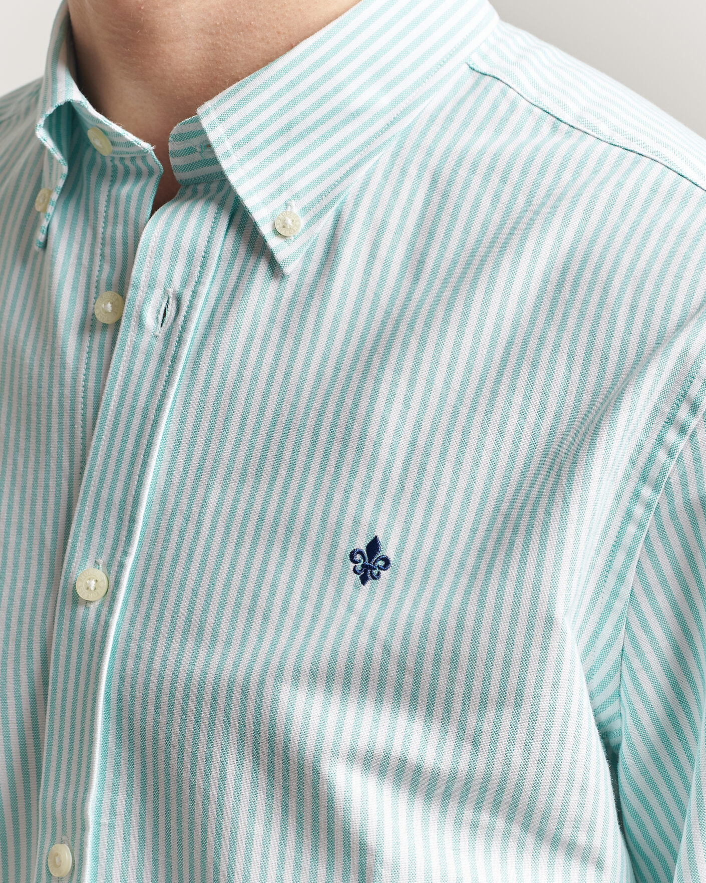 Heren | Overhemden | Morris | Douglas Striped Oxford Shirt Green