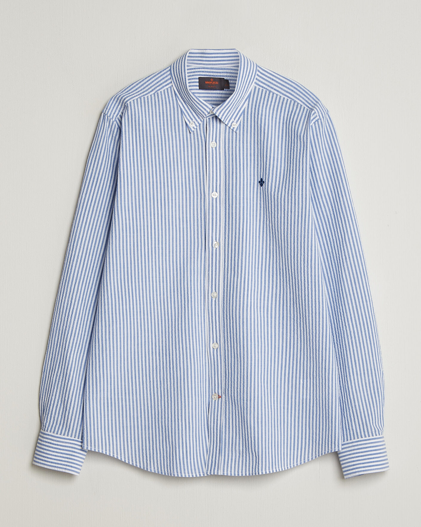 Heren | Overhemden | Morris | Seersucker Shirt Blue