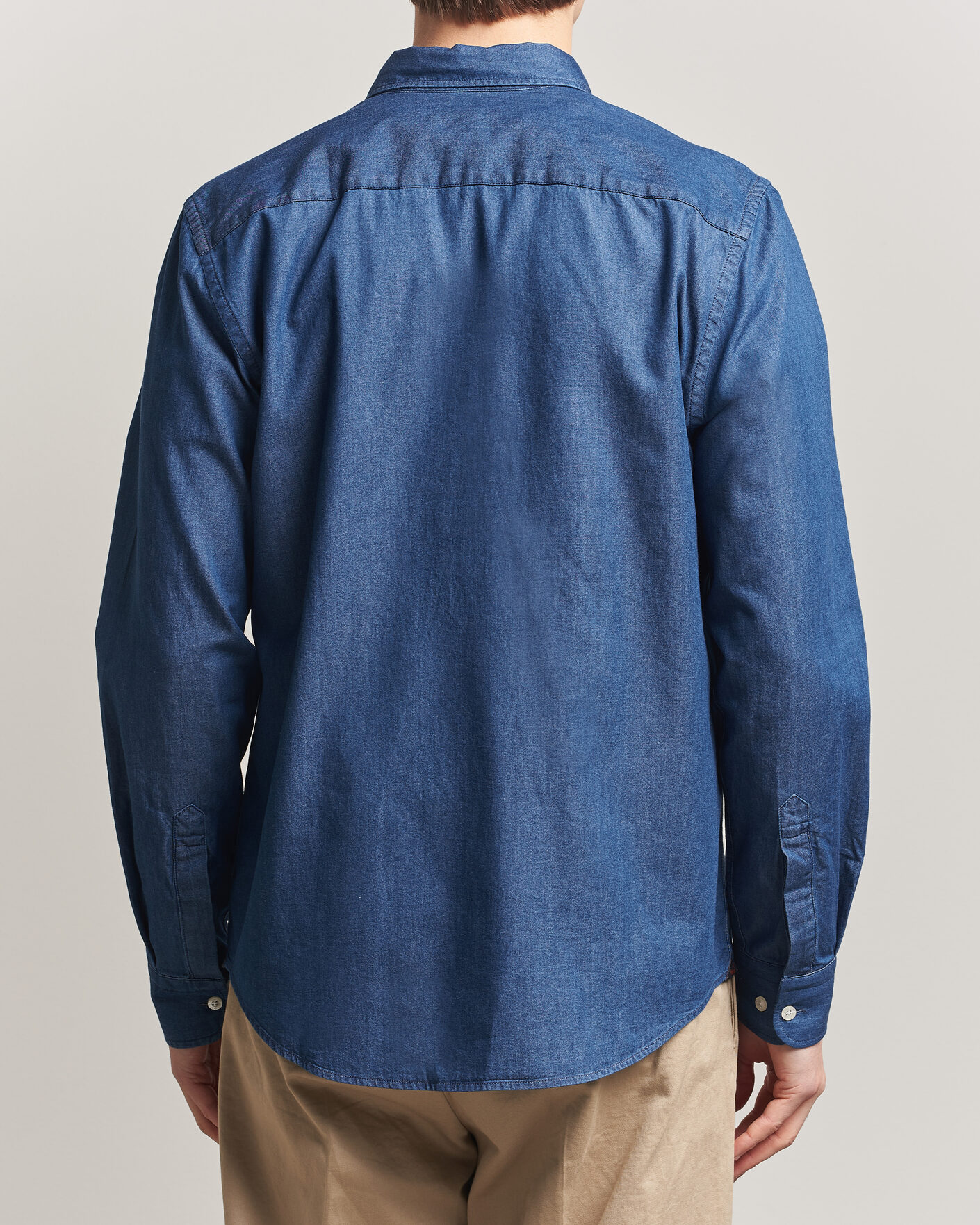 Heren | Overhemden | Morris | Light Denim Shirt Blue