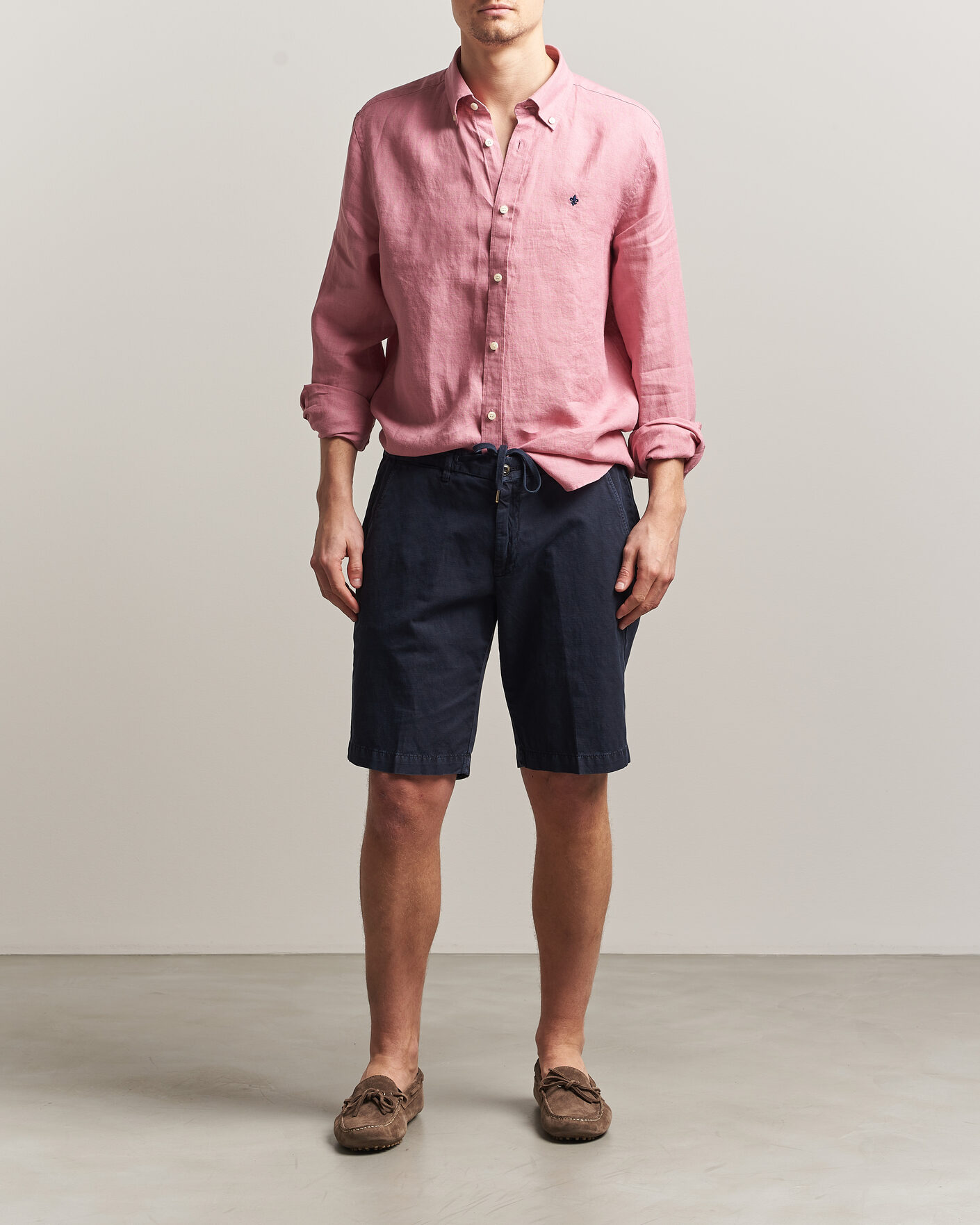 Heren | Overhemden | Morris | Douglas Button Down Linen Shirt Pink
