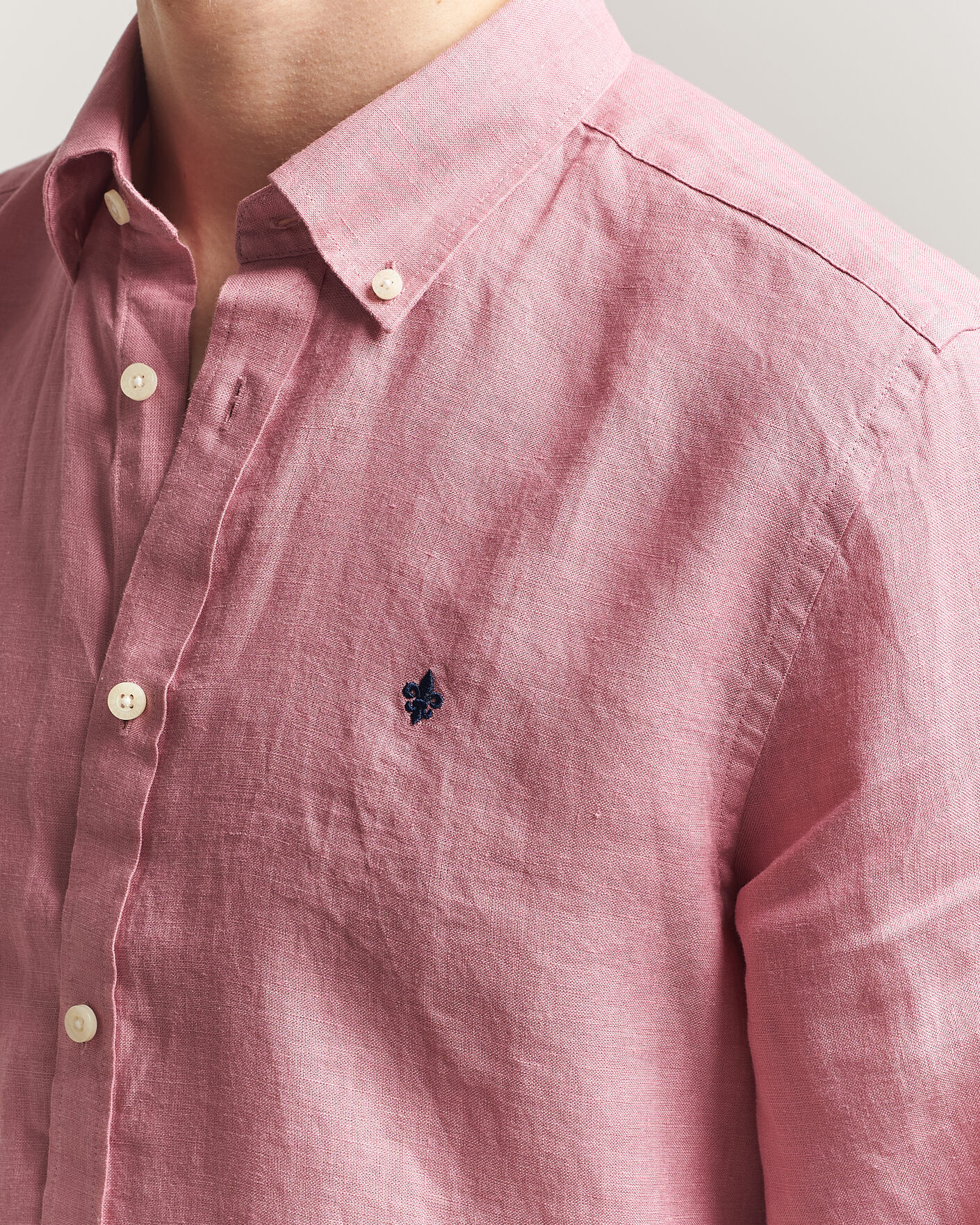 Heren | Overhemden | Morris | Douglas Button Down Linen Shirt Pink