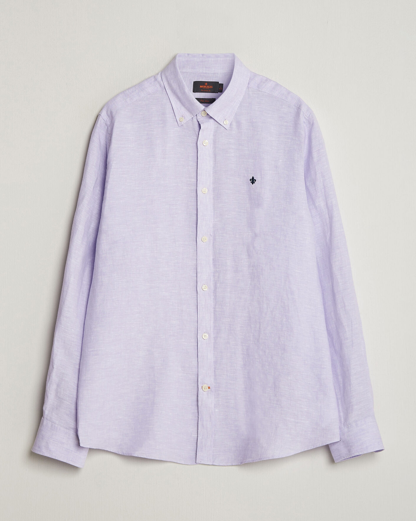 Heren | Overhemden | Morris | Douglas Button Down Linen Shirt Purple