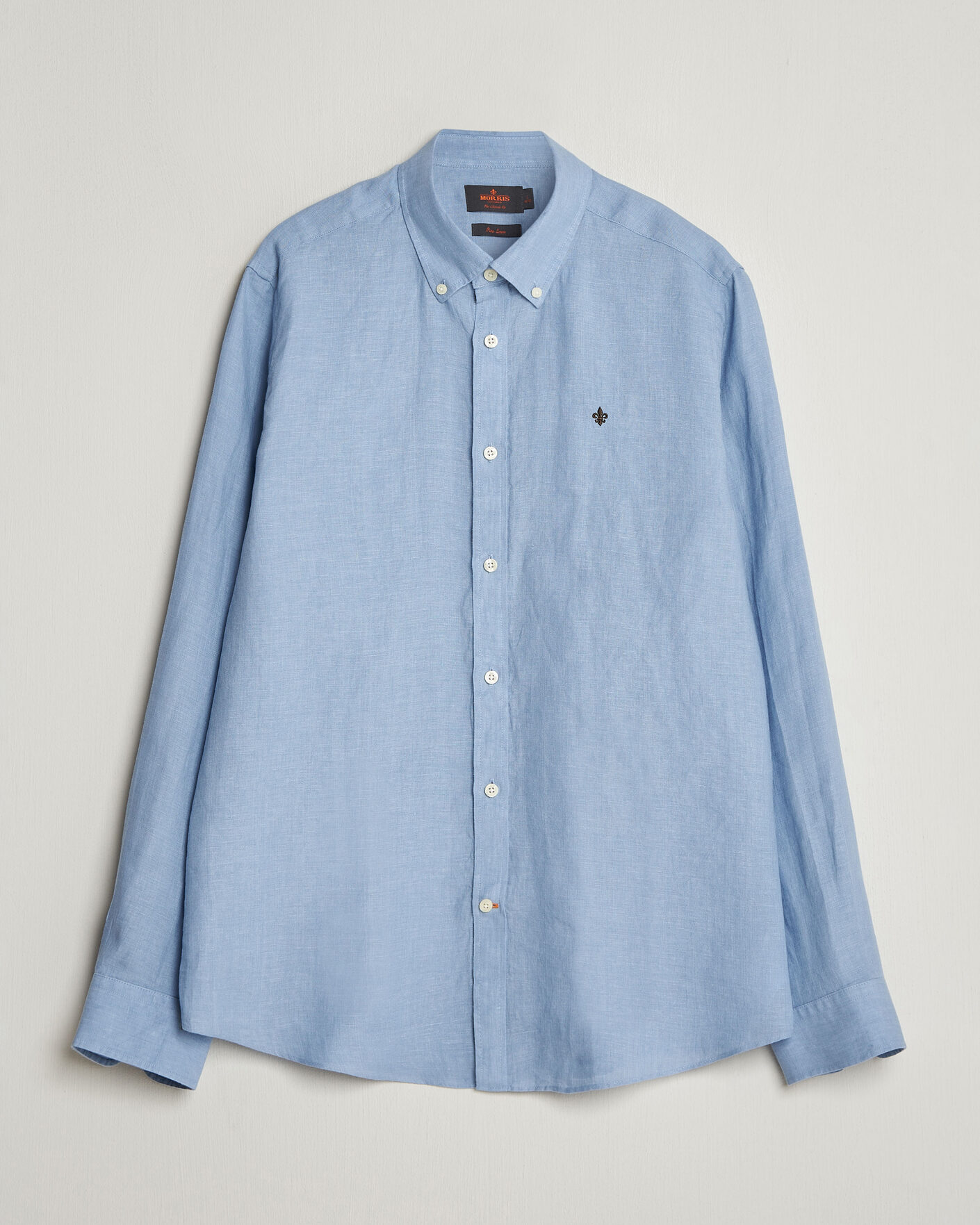 Heren | Overhemden | Morris | Douglas Button Down Linen Shirt Light Blue