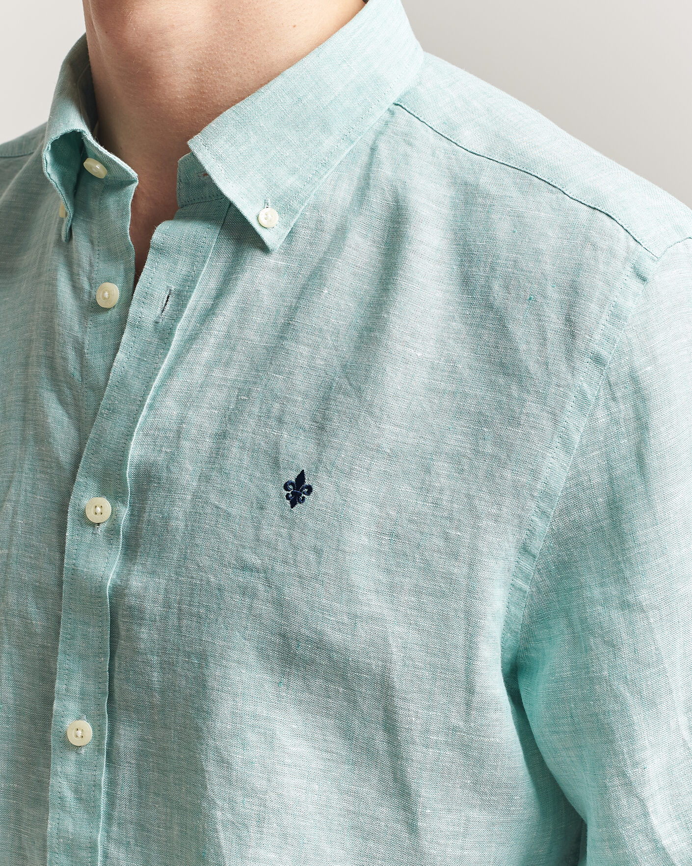 Heren | Overhemden | Morris | Douglas Button Down Linen Shirt Green