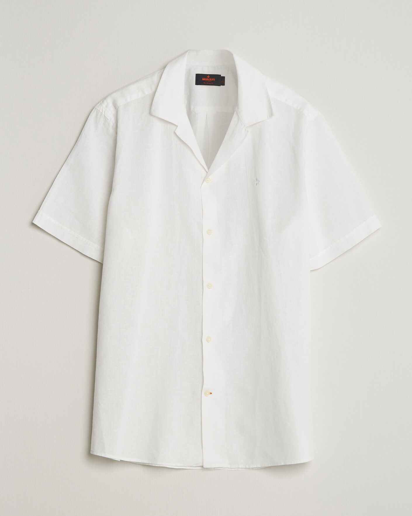 Heren | Overhemden | Morris | Resort Short Sleeve Linen Shirt White