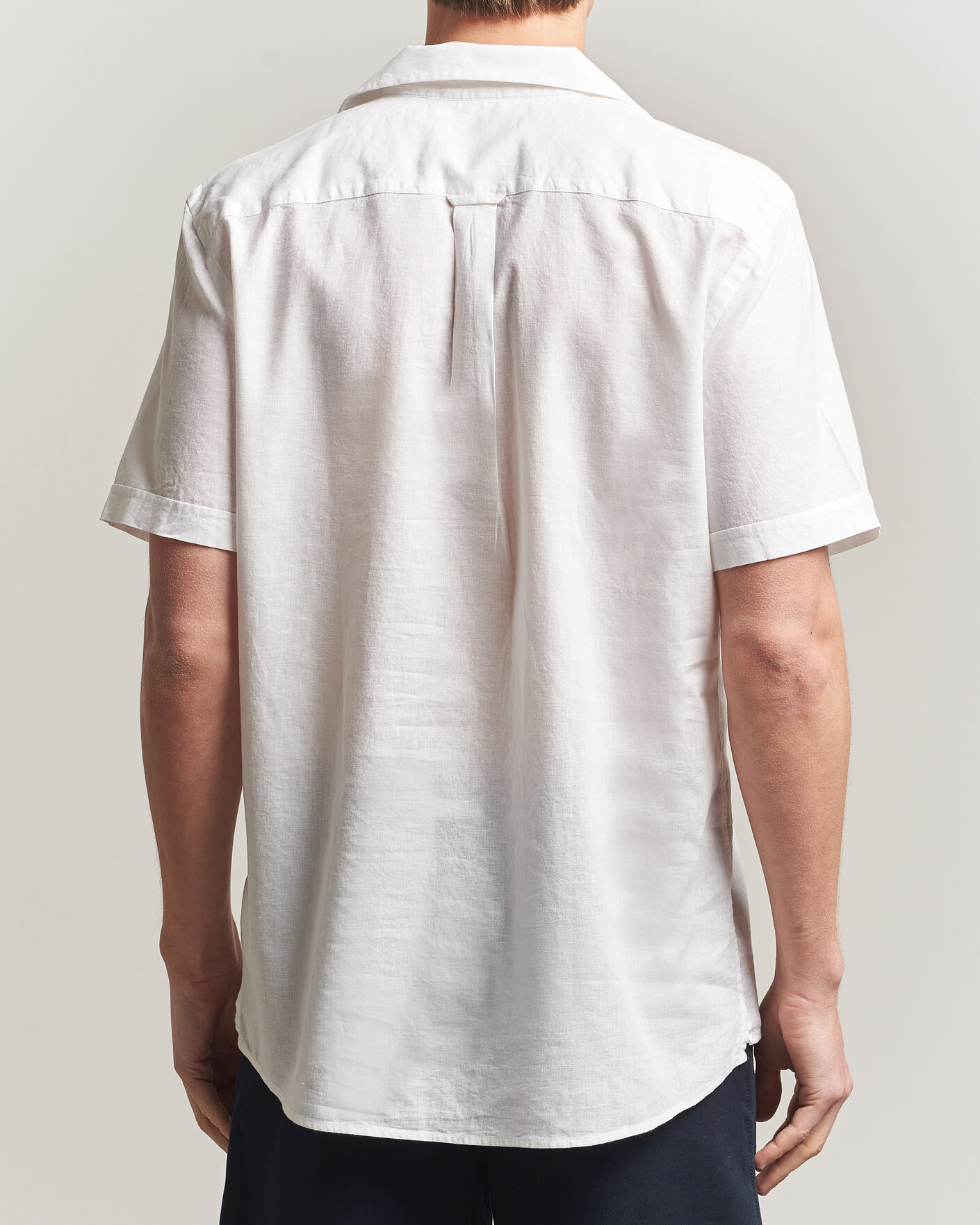 Heren | Overhemden | Morris | Resort Short Sleeve Linen Shirt White