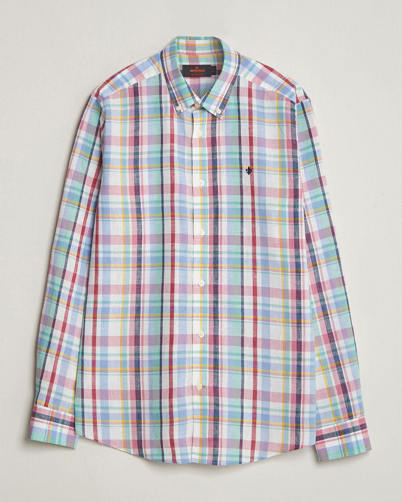 Heren | Overhemden | Morris | Preppy Check Linen Shirt Multi