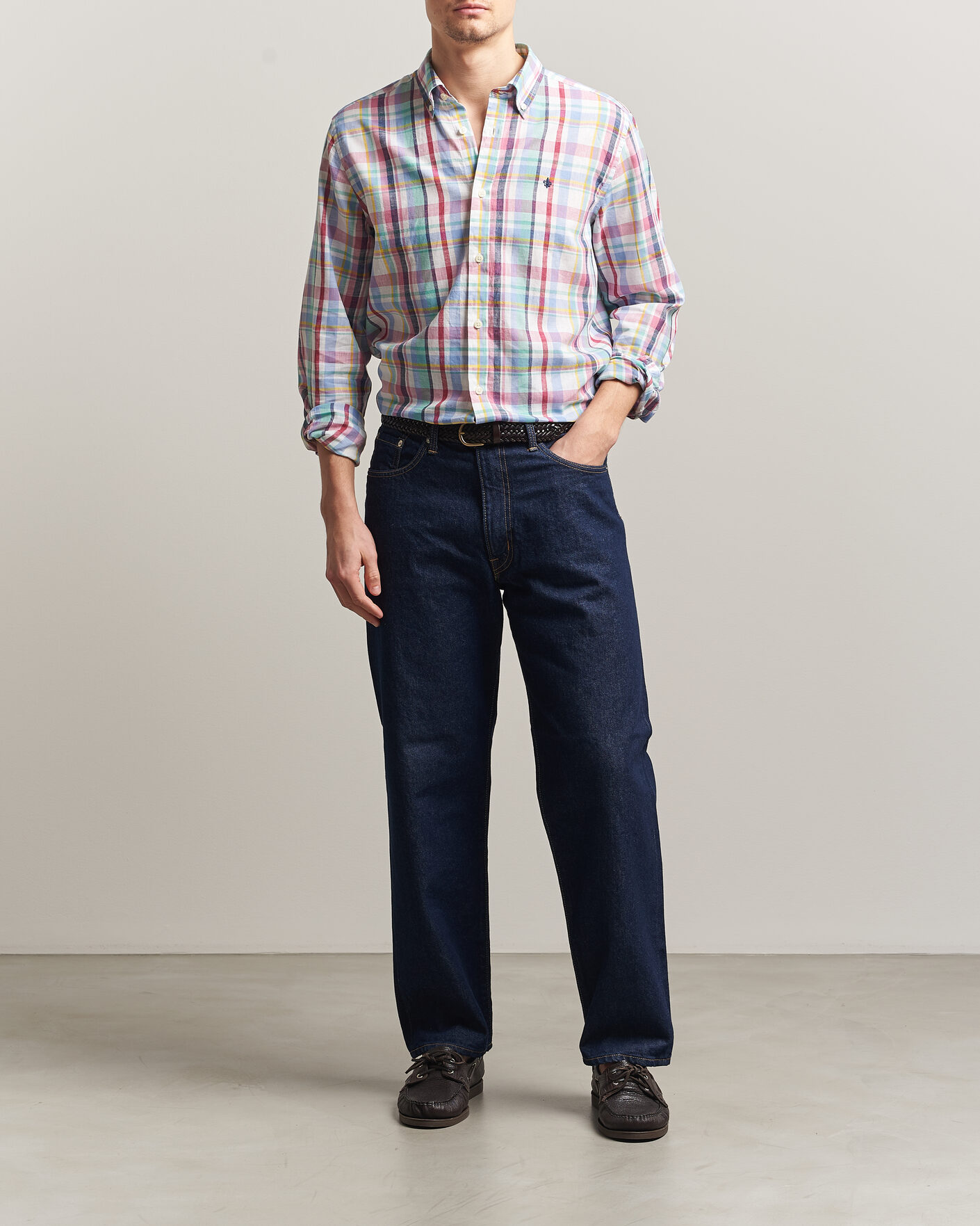 Heren | Overhemden | Morris | Preppy Check Linen Shirt Multi