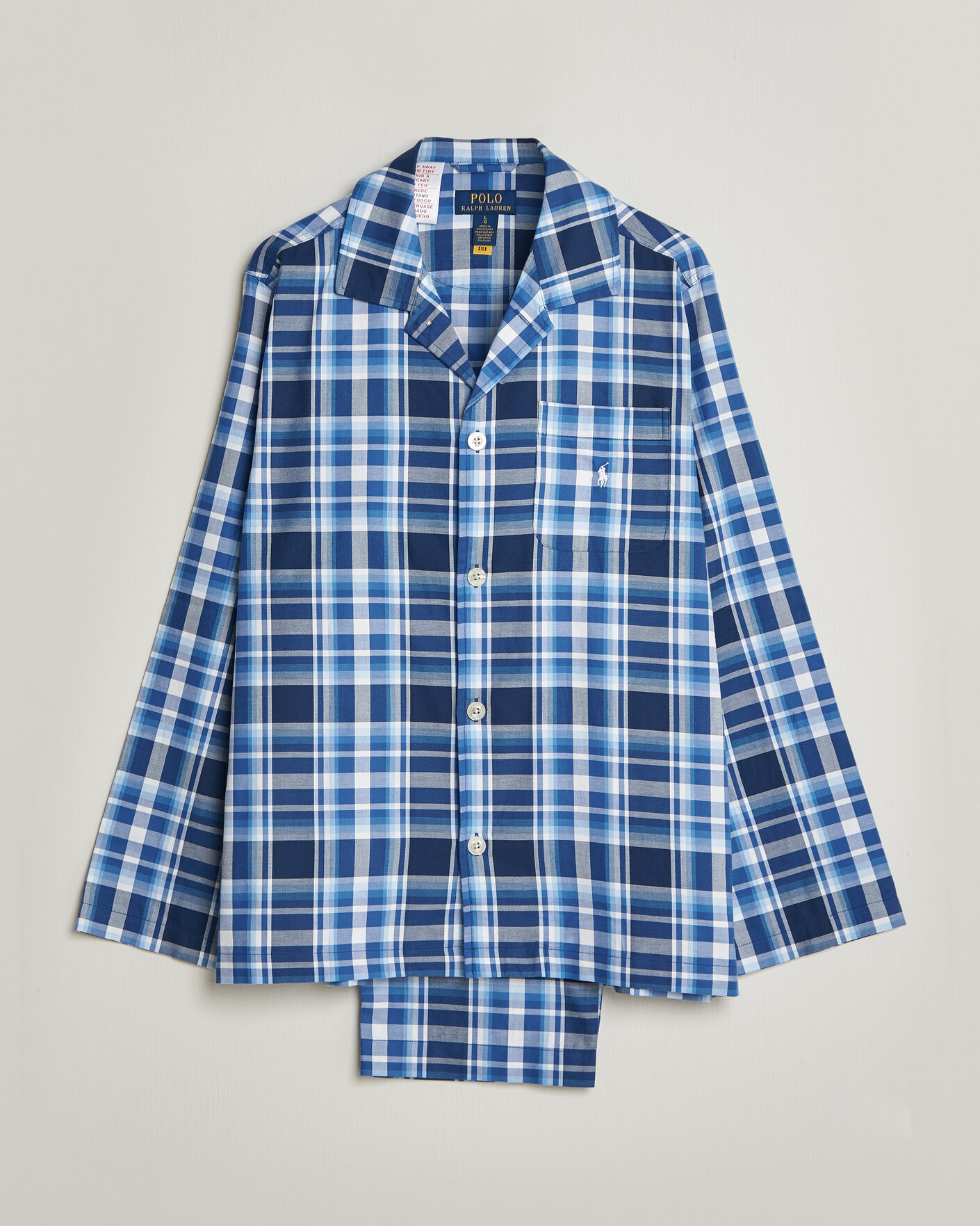 Heren | Pyjama's en gewaden | Polo Ralph Lauren | Cotton Checked Pyjama Set Blue Multi
