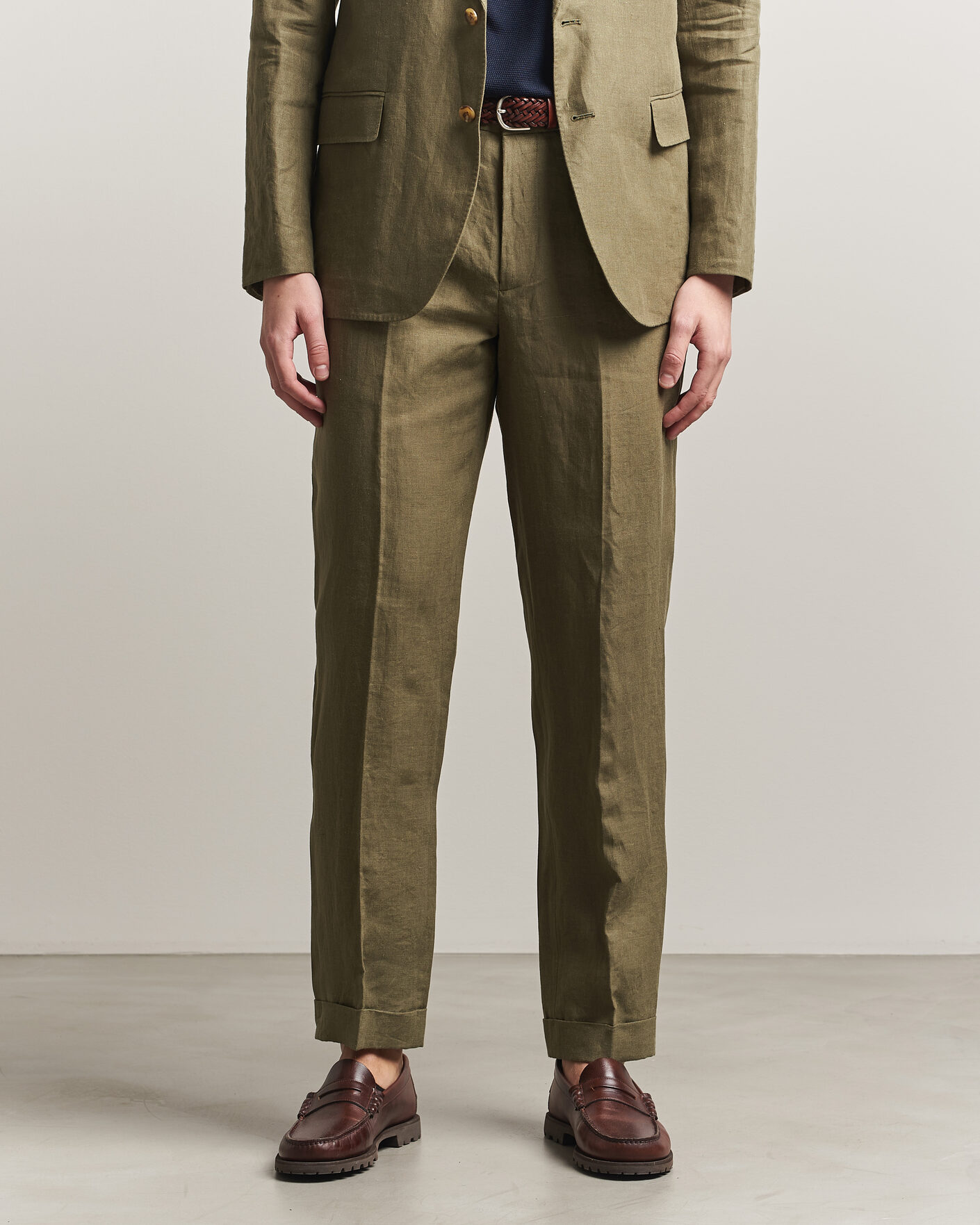 Heren | Broeken | Polo Ralph Lauren | Linen Pleated Trousers Basic Olive