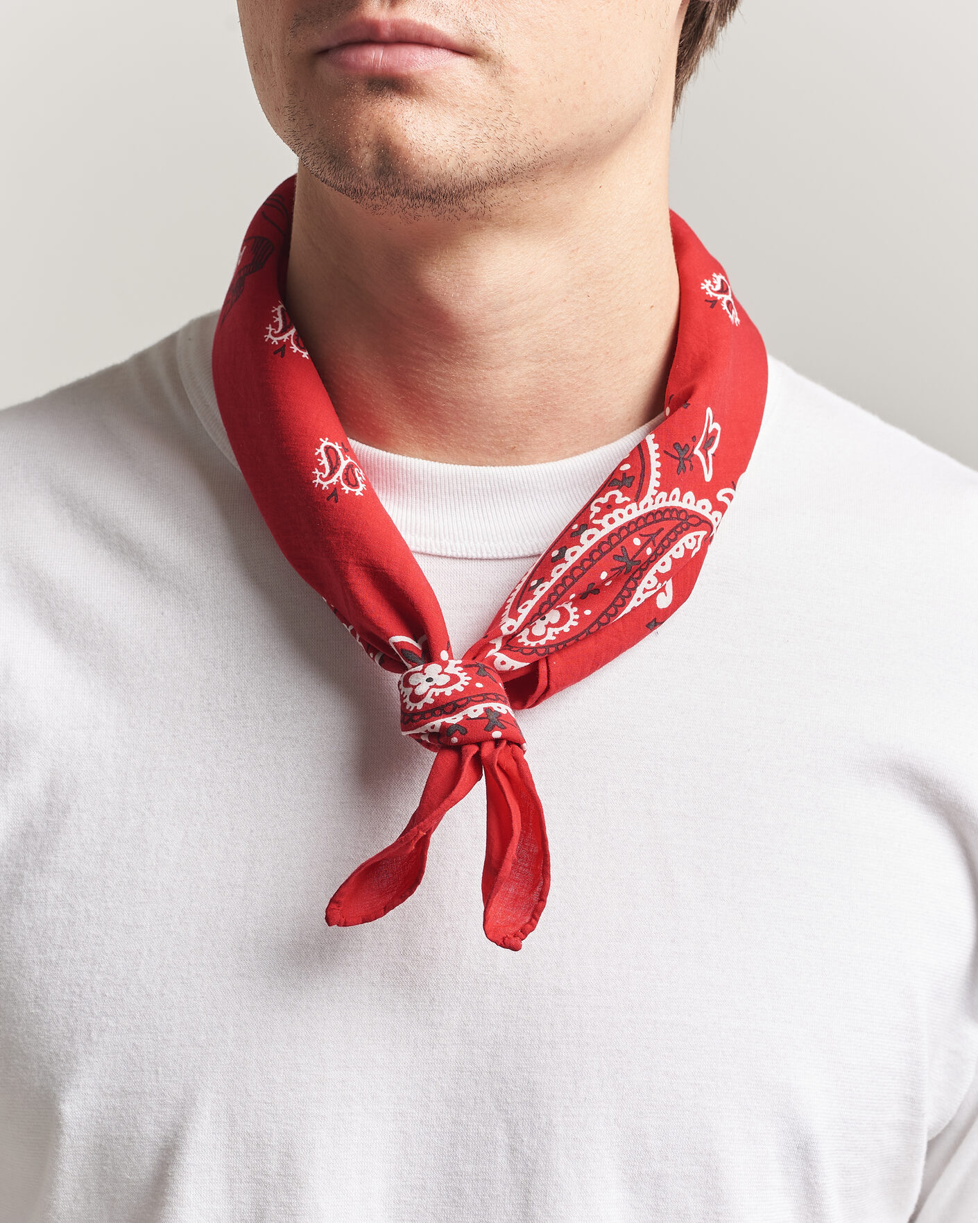 Heren | Sjaals | Polo Ralph Lauren | Cotton Printed Bandana Red/White
