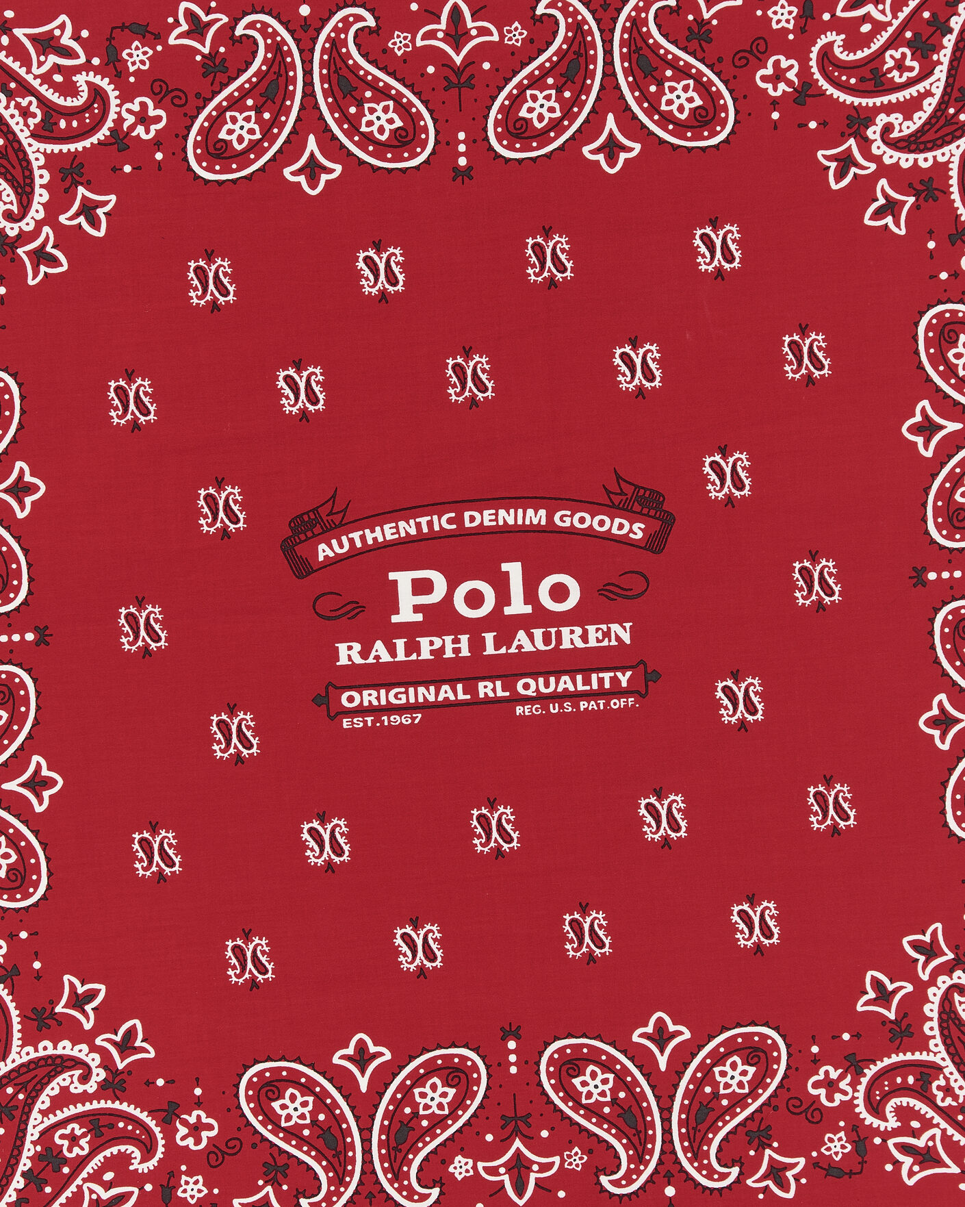 Heren | Sjaals | Polo Ralph Lauren | Cotton Printed Bandana Red/White