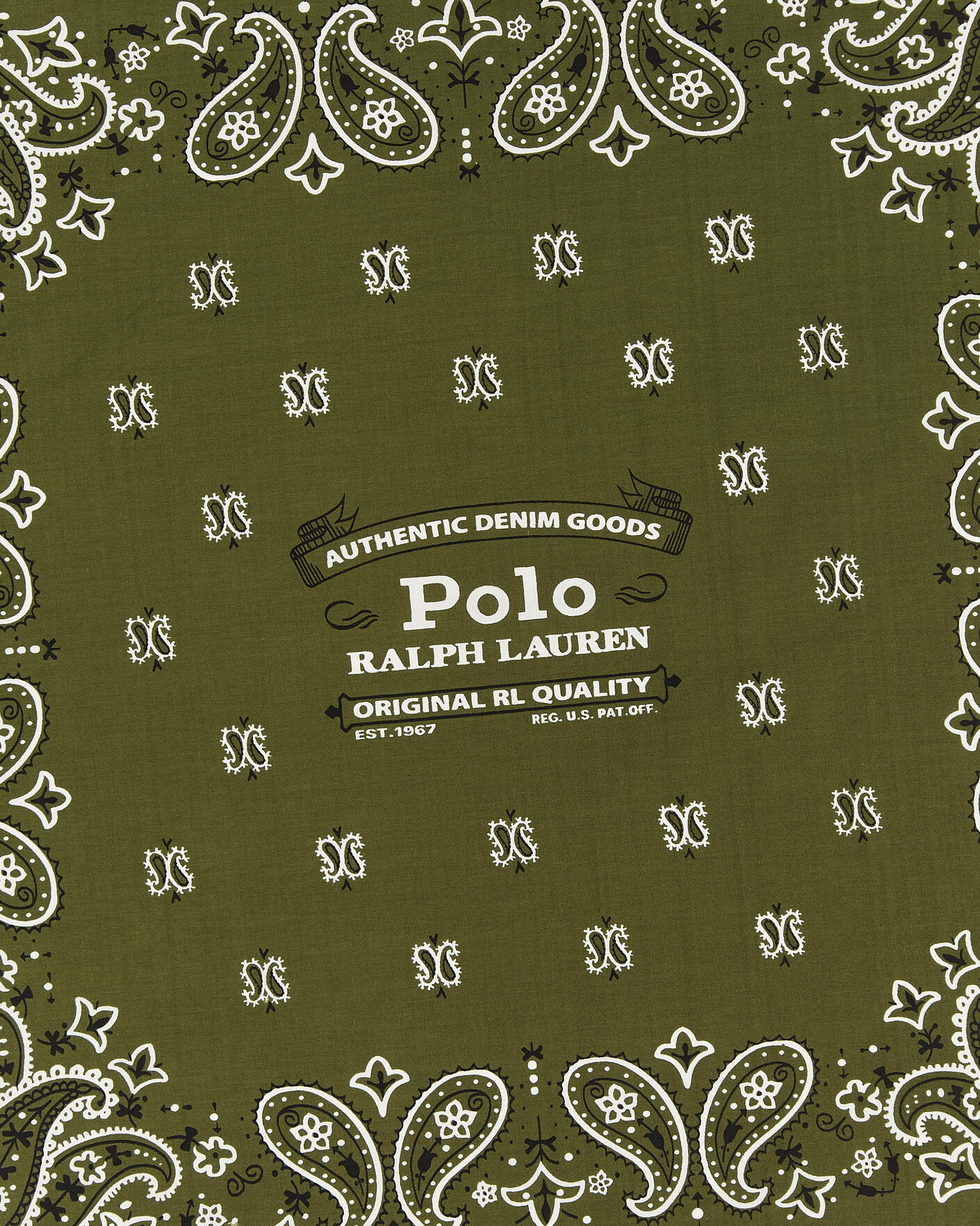 Heren | Sjaals | Polo Ralph Lauren | Cotton Printed Bandana Supply Olive