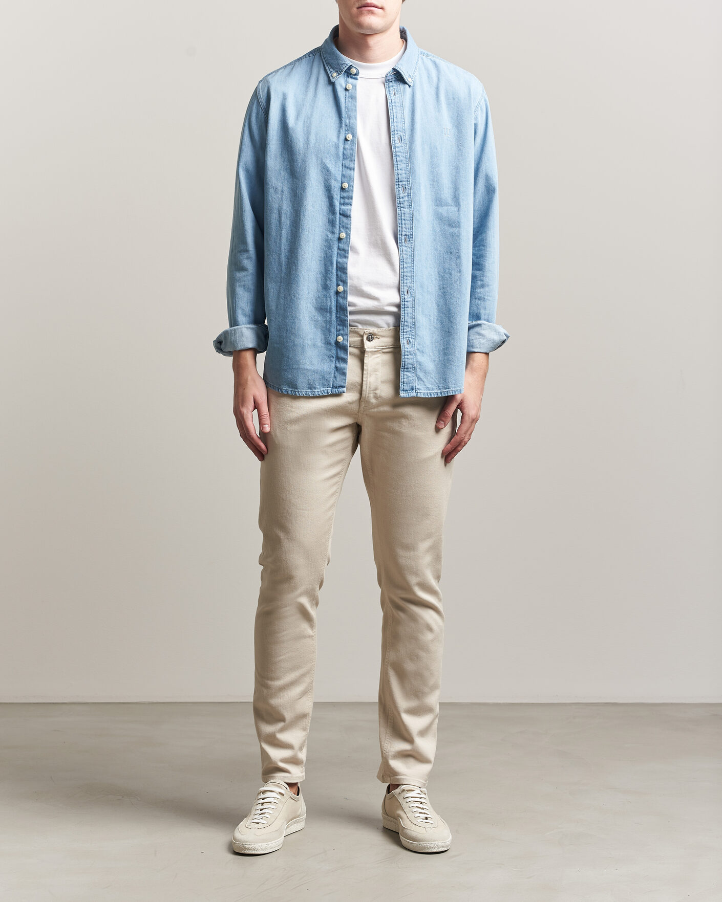 Heren | Jeans | Dondup | George Bullstretch 5-Pocket Pants Beige