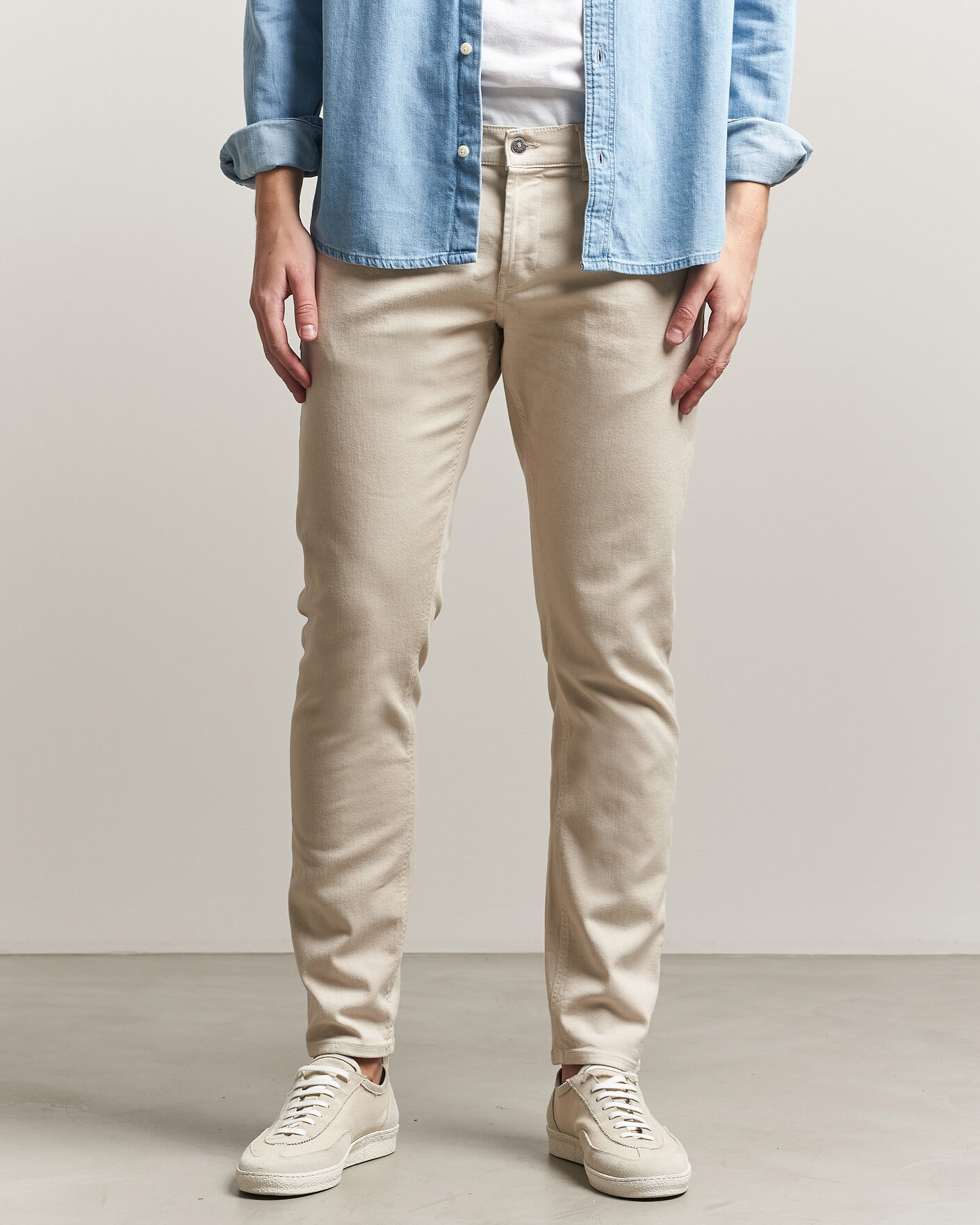 Heren | Jeans | Dondup | George Bullstretch 5-Pocket Pants Beige