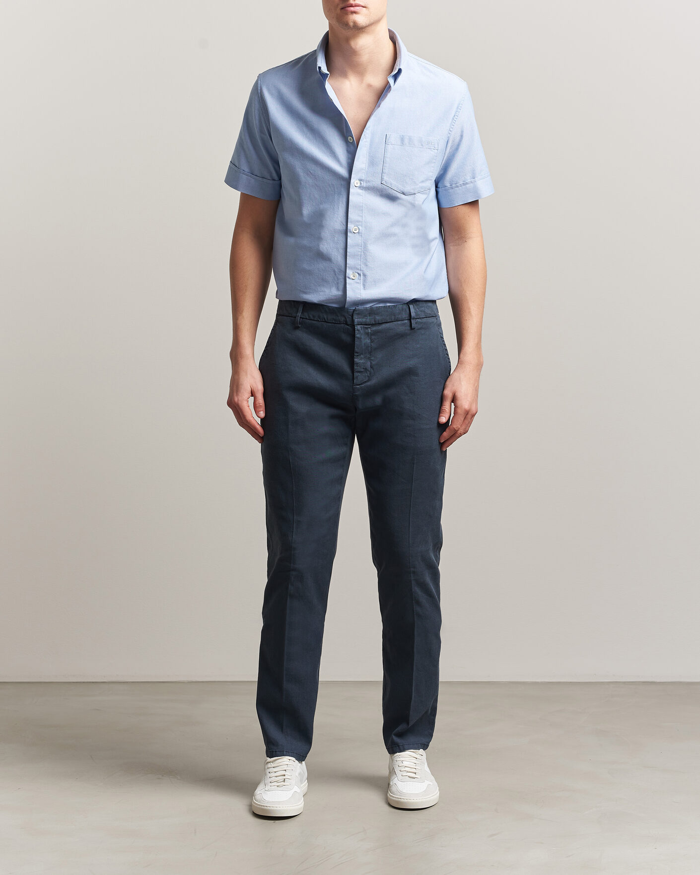 Heren | Broeken | Dondup | Spiritisimo Linen Stretch Chinos Navy