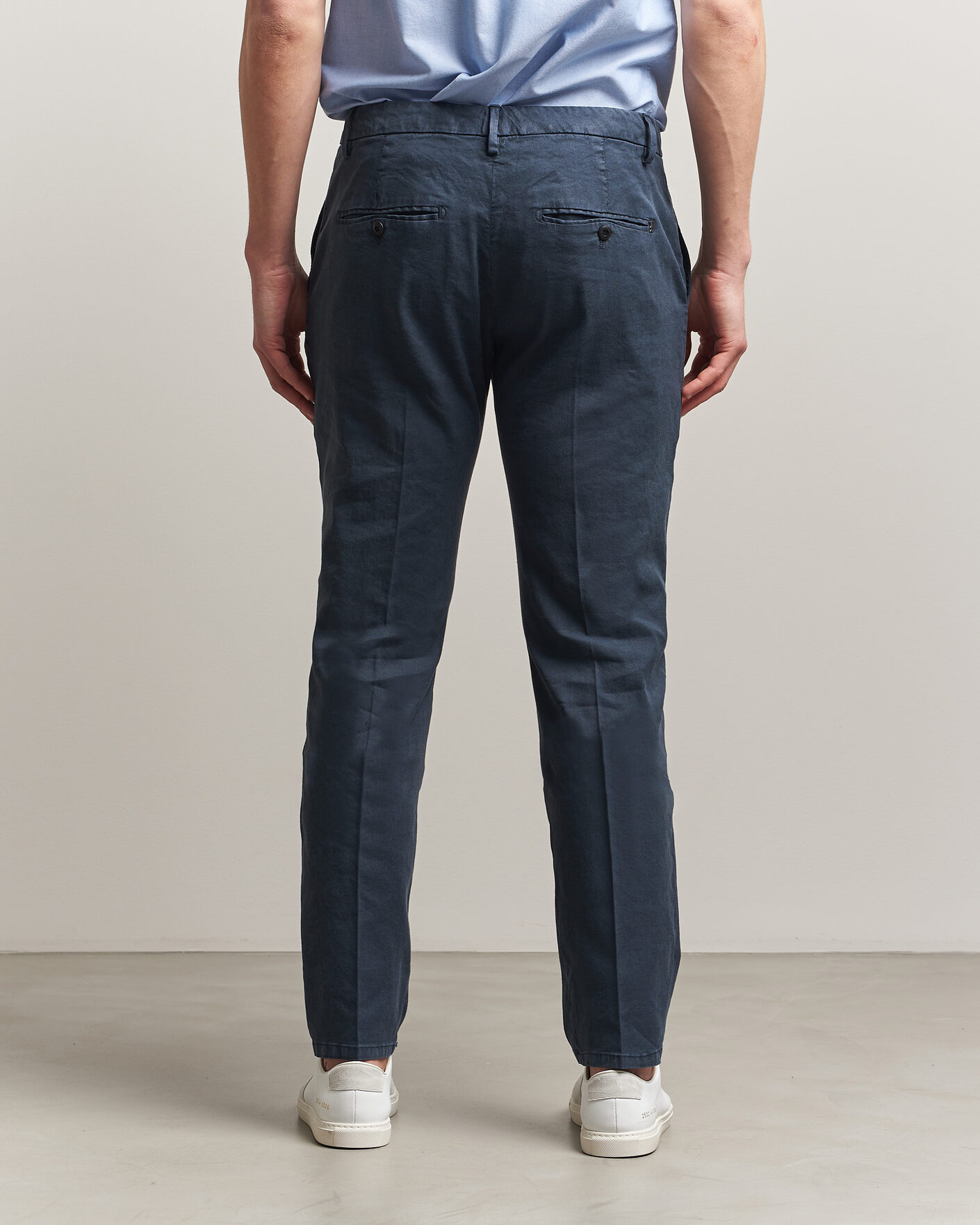 Heren | Broeken | Dondup | Spiritisimo Linen Stretch Chinos Navy