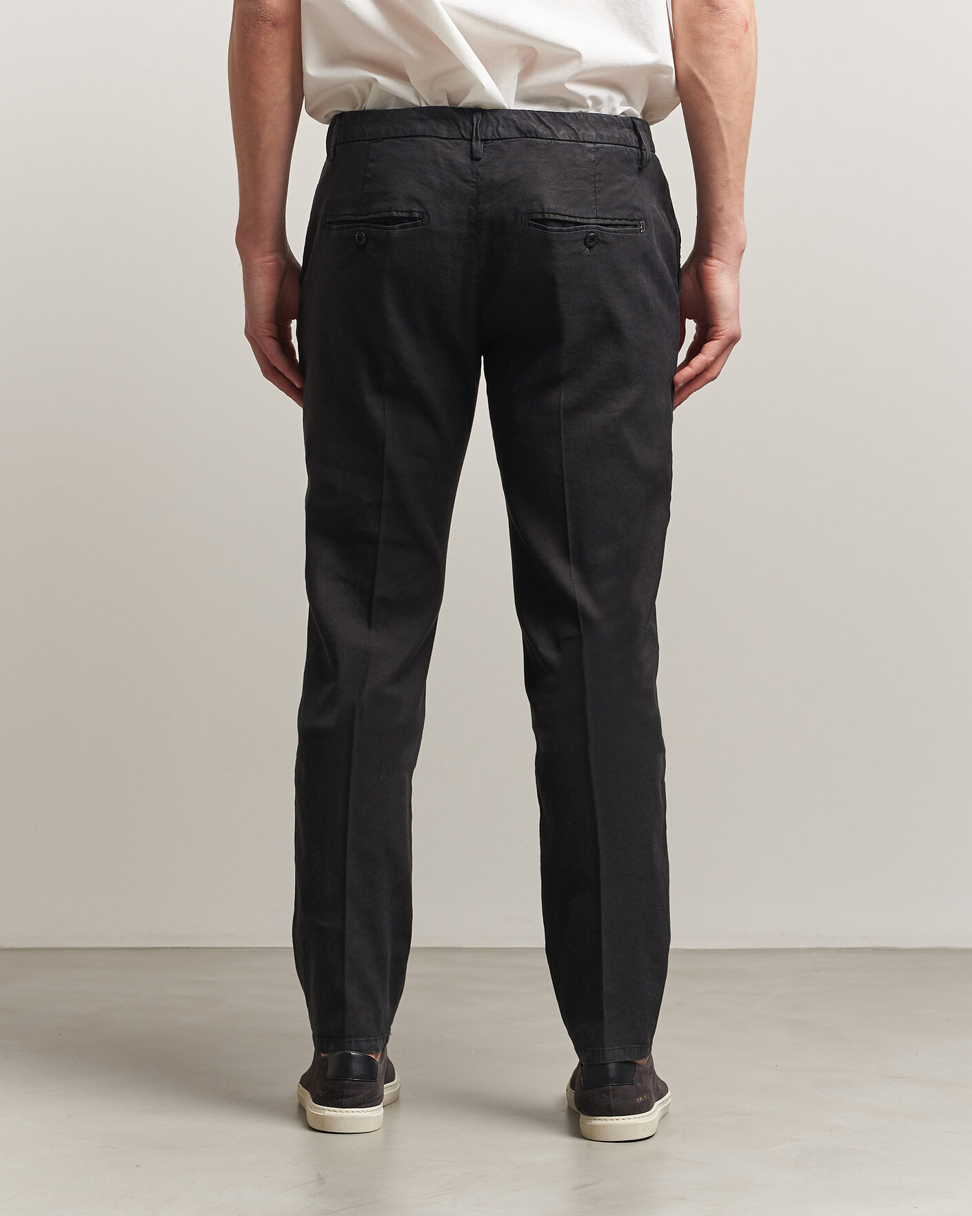 Heren | Broeken | Dondup | Spiritisimo Linen Stretch Chinos Black
