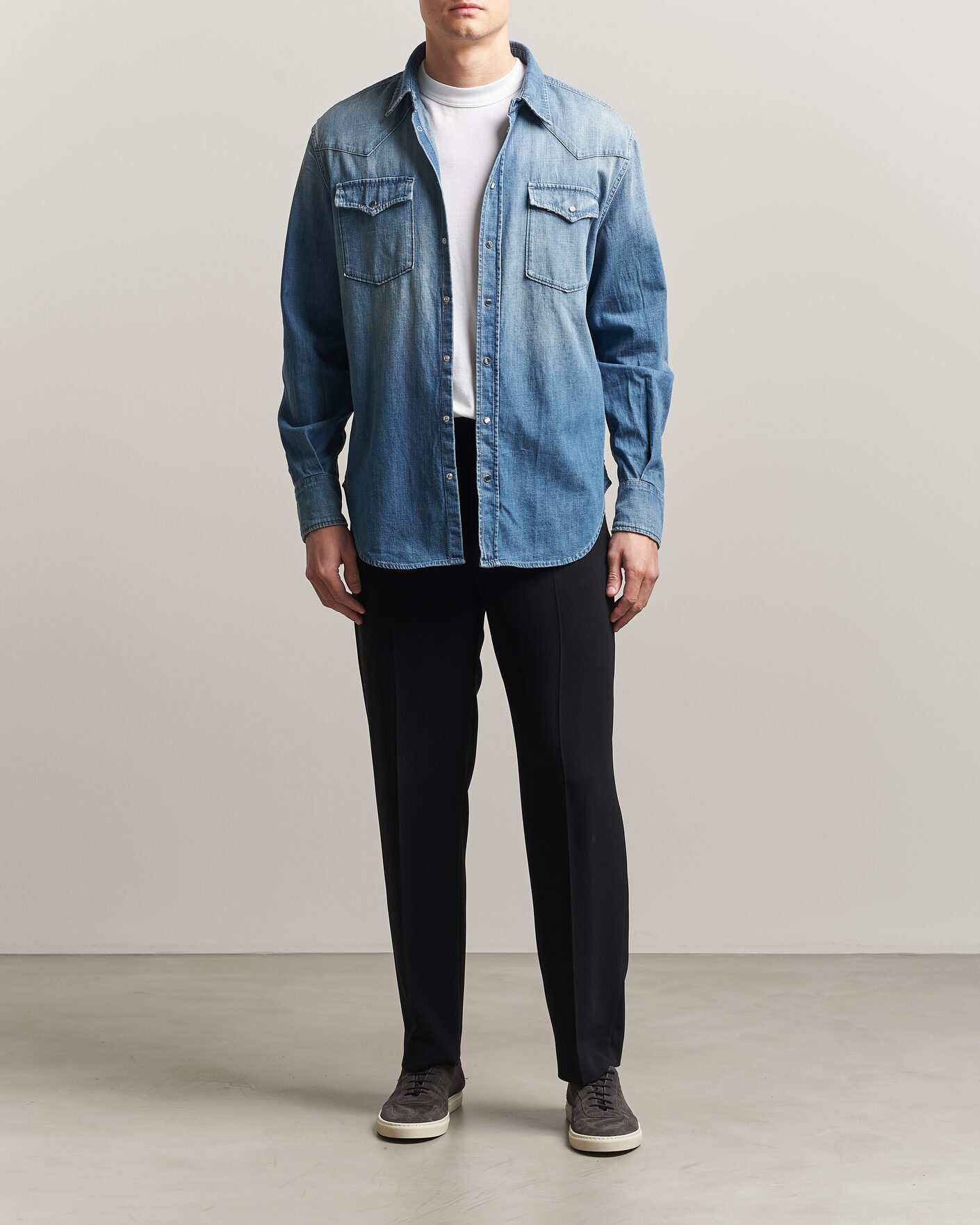 Heren | Overhemden | Dondup | Regular Fit Denim Shirt Medium Blue