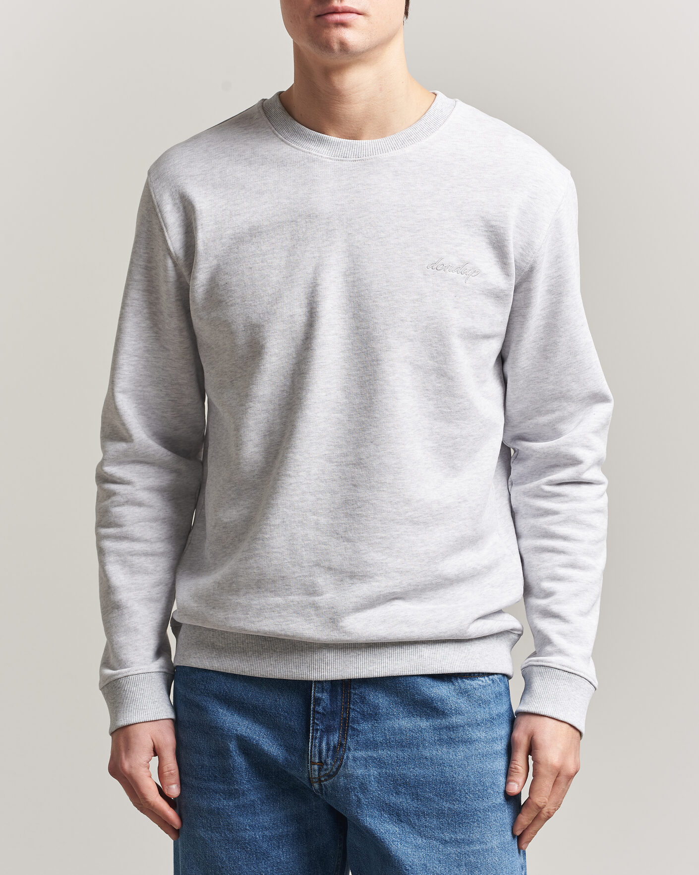 Heren | Truien | Dondup | Logo Crew Neck Sweatshirt Light Grey Melange