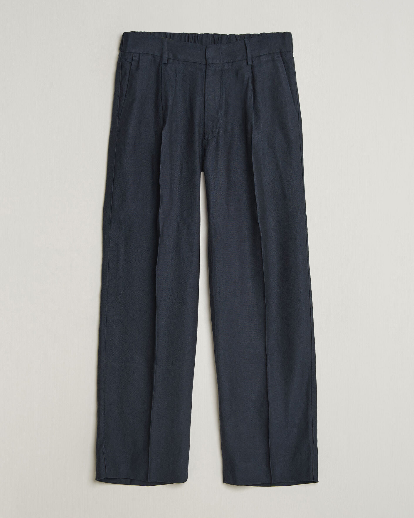 Heren | Broeken | NN07 | Kay Linen/Viscose Drawstring Trousers Deep Navy