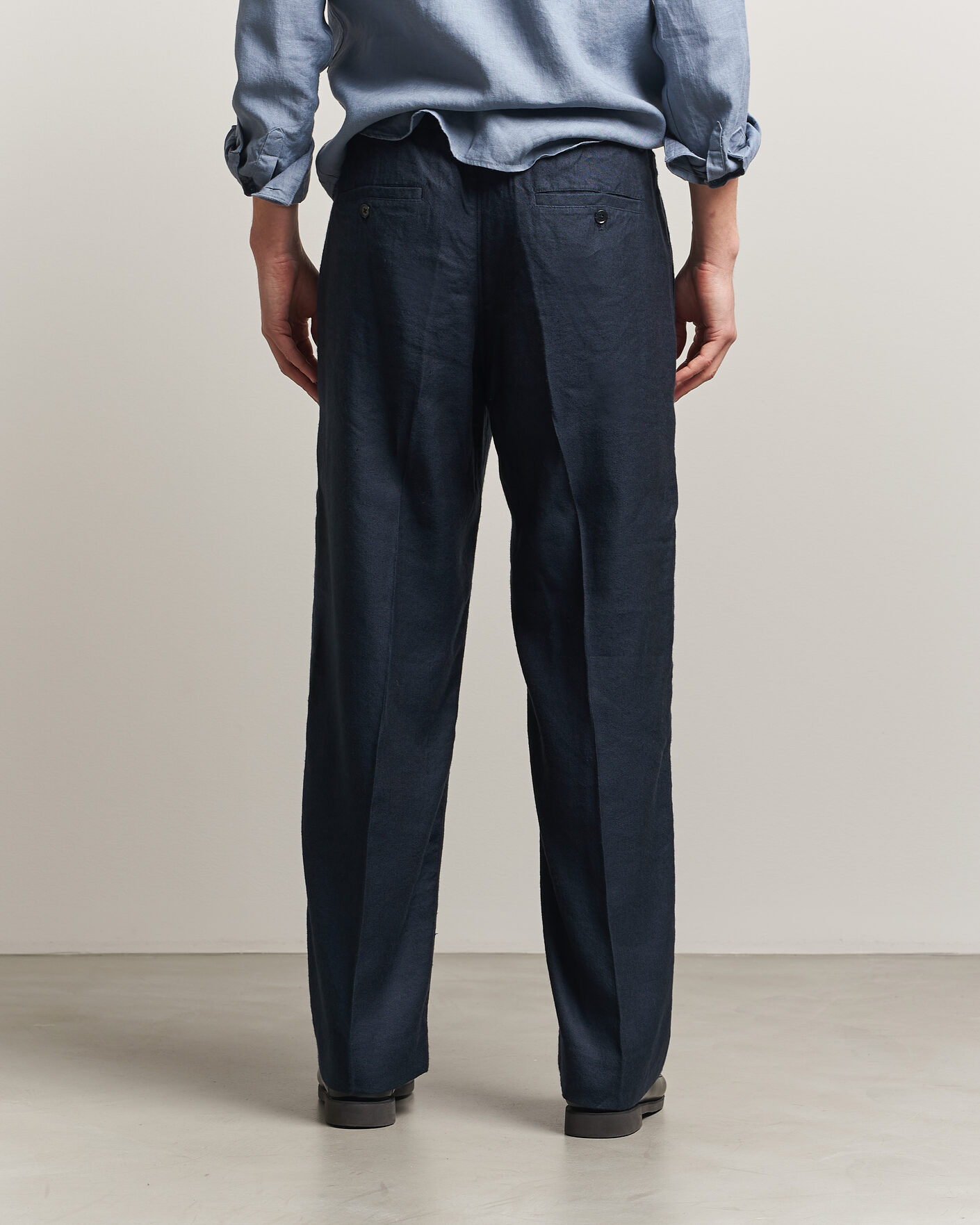 Heren | Broeken | NN07 | Kay Linen/Viscose Drawstring Trousers Deep Navy