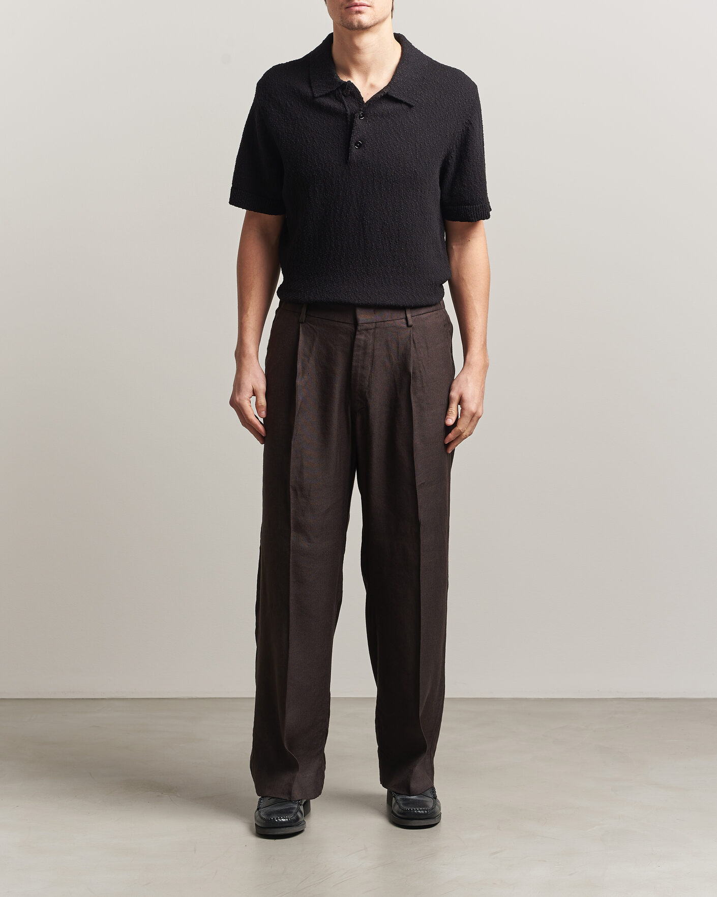 Heren | Broeken | NN07 | Kay Linen/Viscose Drawstring Trousers Deep Truffle