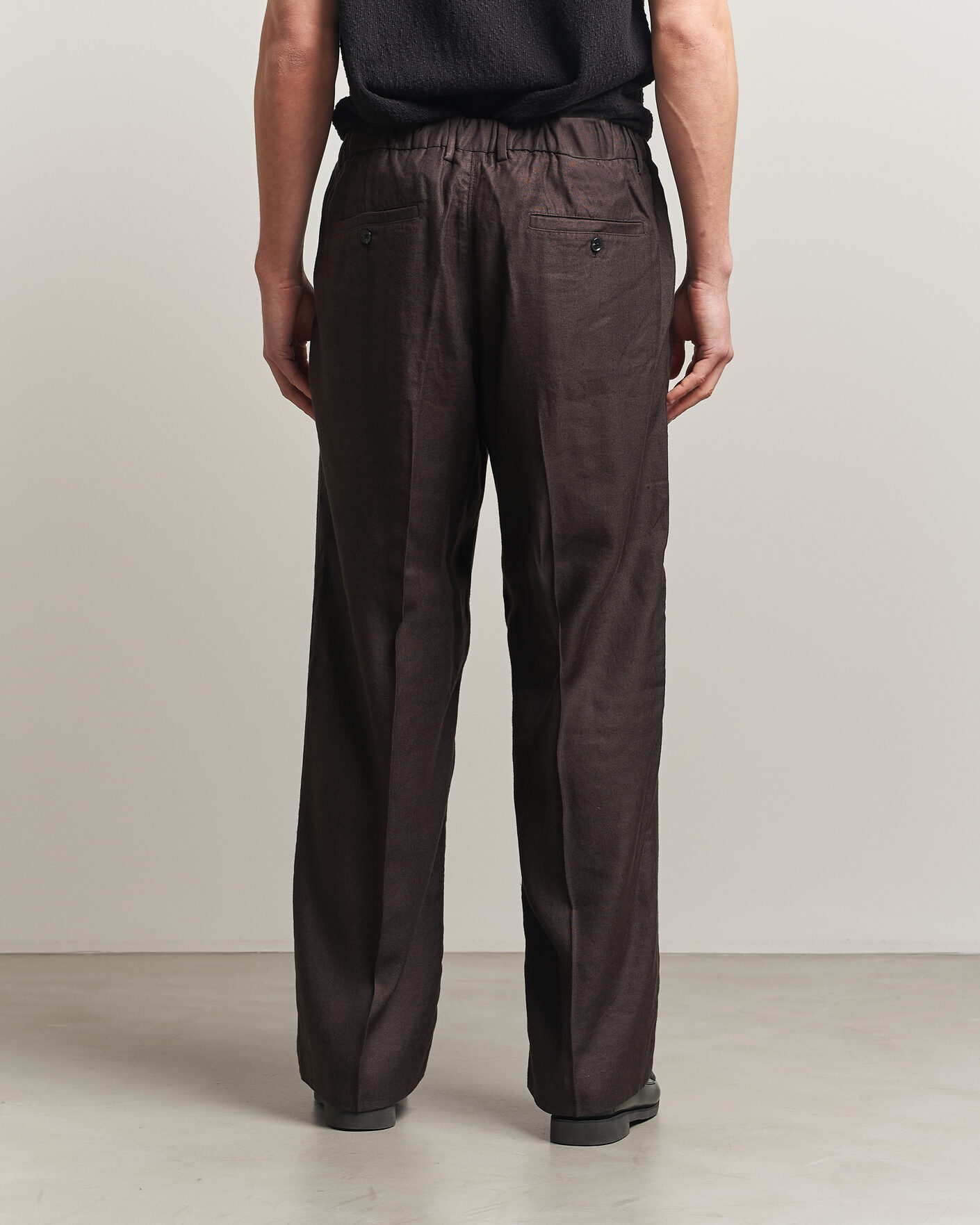 Heren | Broeken | NN07 | Kay Linen/Viscose Drawstring Trousers Deep Truffle