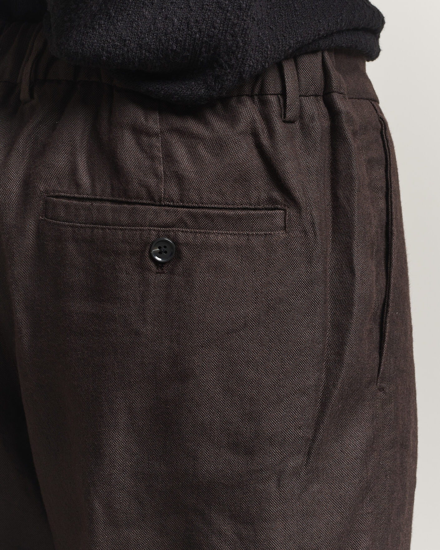 Heren | Broeken | NN07 | Kay Linen/Viscose Drawstring Trousers Deep Truffle