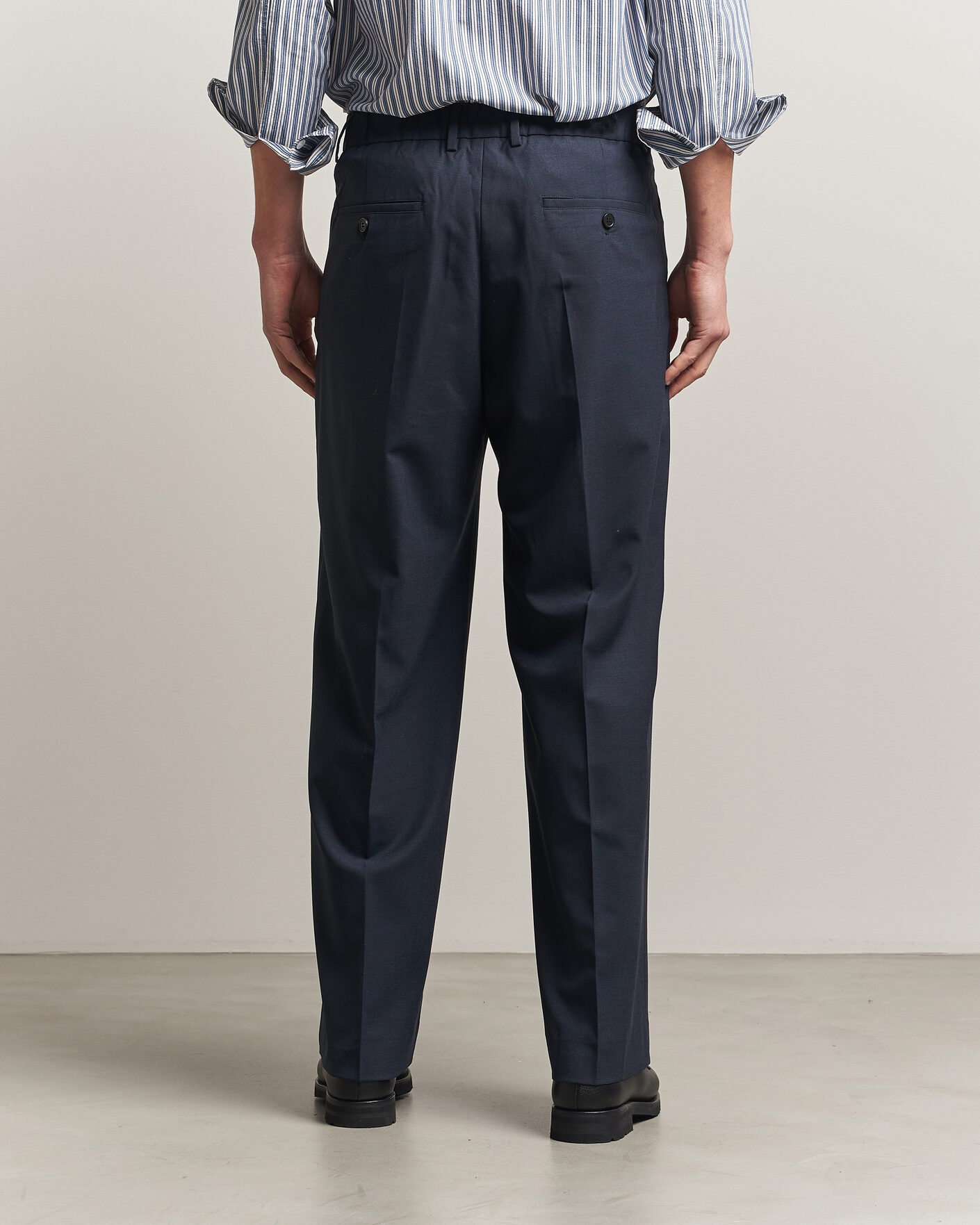 Heren | Broeken | NN07 | Kay Summer Wool Drawstring Trousers Deep Navy