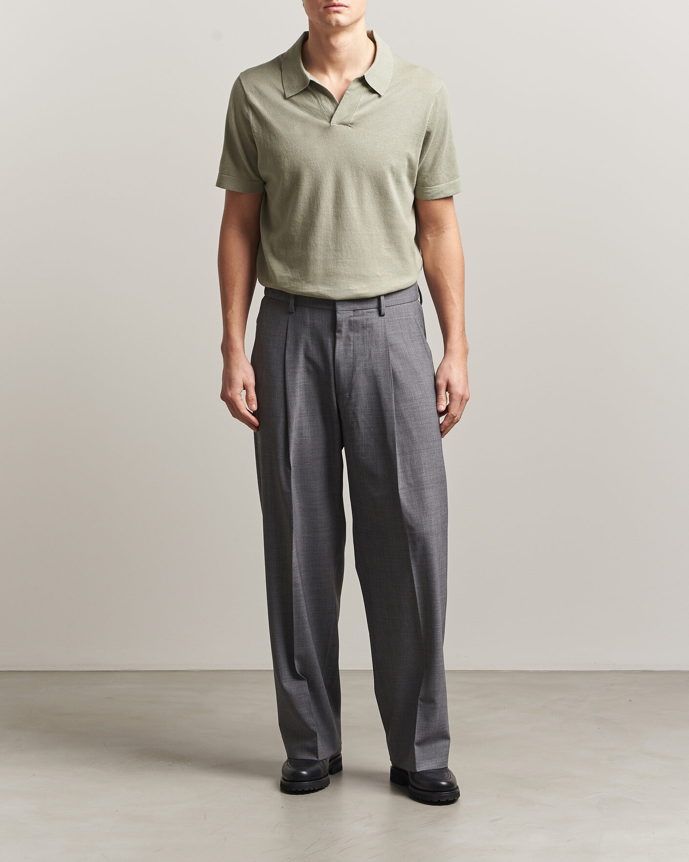 Heren | Broeken | NN07 | Kay Summer Wool Drawstring Trousers Light Grey Melange