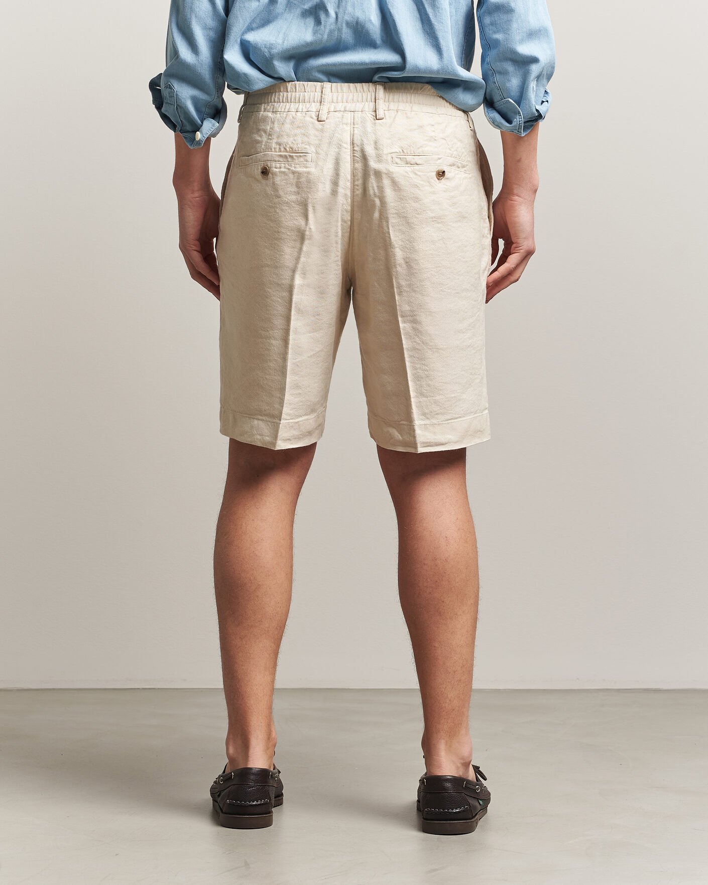 Heren | Korte broek | NN07 | Billie Linen/Viscose Drawstring Shorts Ivory