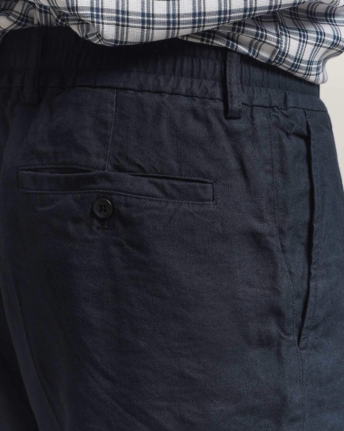 Heren | Korte broek | NN07 | Billie Linen/Viscose Drawstring Shorts Deep Navy