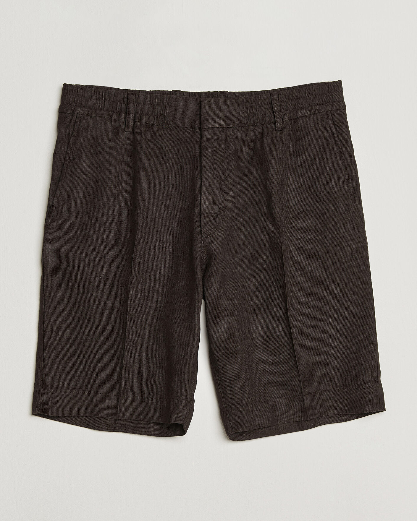 Heren | Korte broek | NN07 | Billie Linen/Viscose Drawstring Shorts Deep Truffle