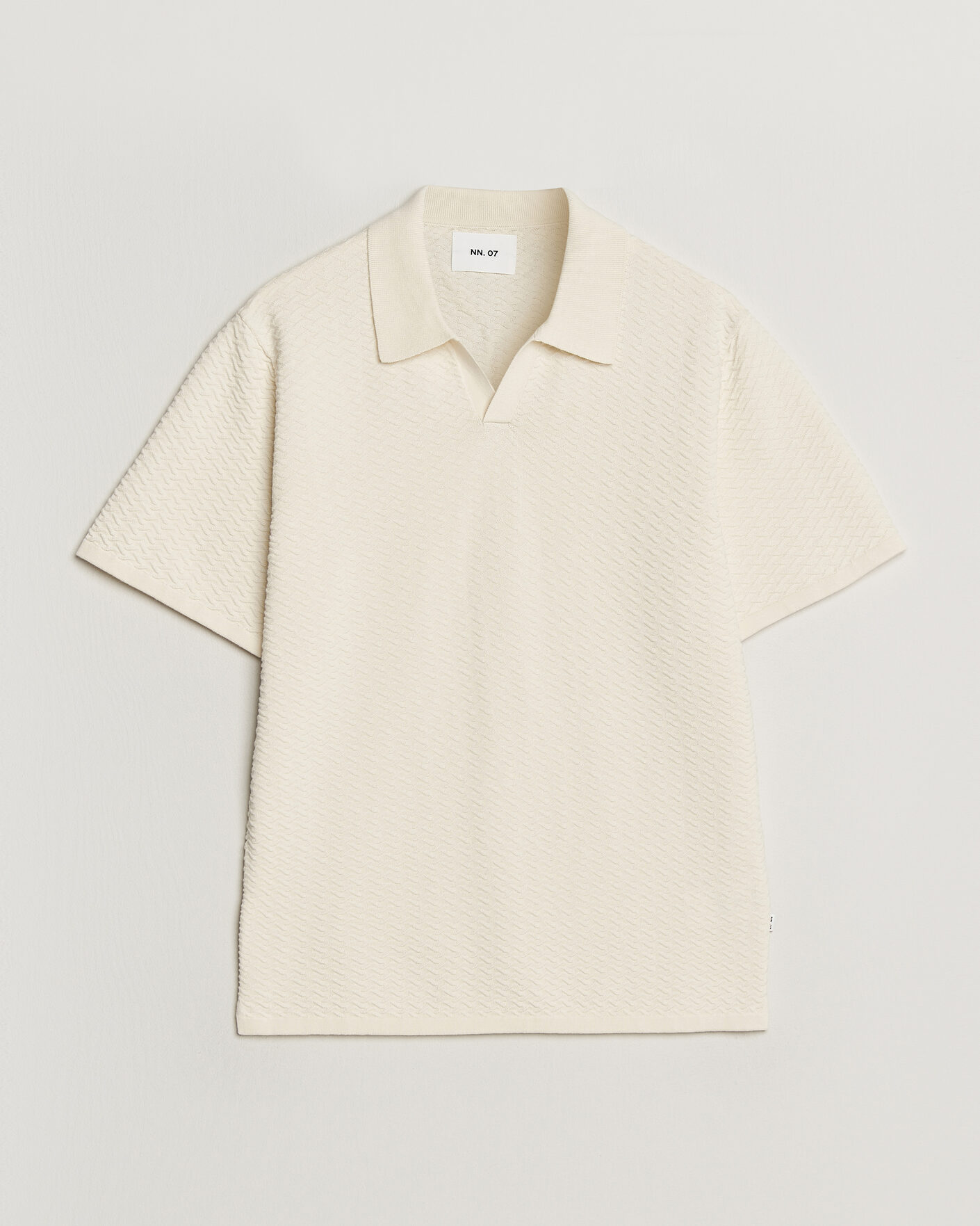 Heren | Polo's | NN07 | Paul Structured Knitted Polo Ivory