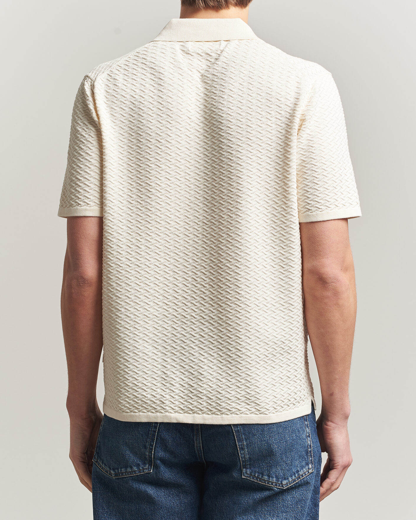 Heren | Polo's | NN07 | Paul Structured Knitted Polo Ivory
