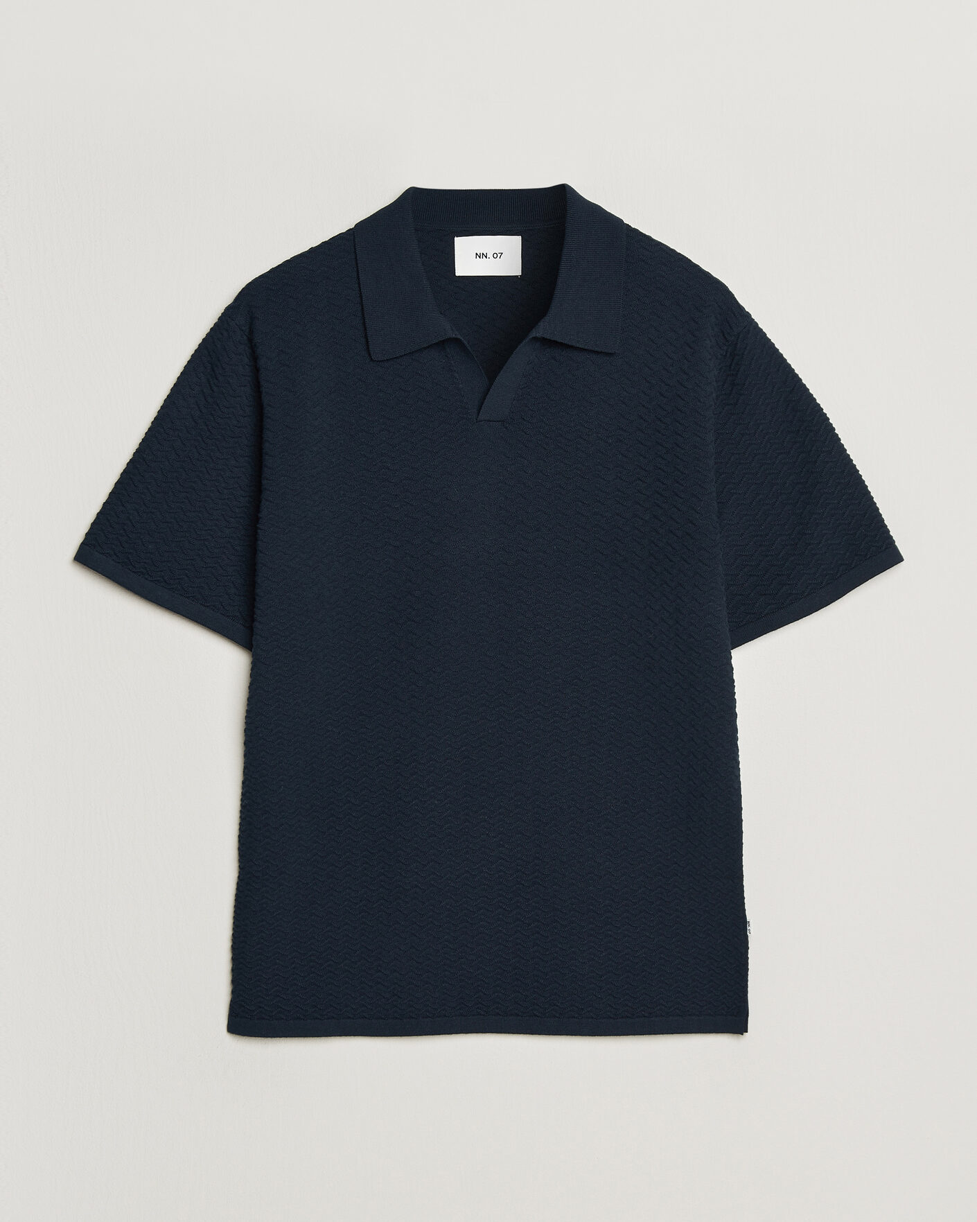 Heren | Polo's | NN07 | Paul Structured Knitted Polo Navy Blue