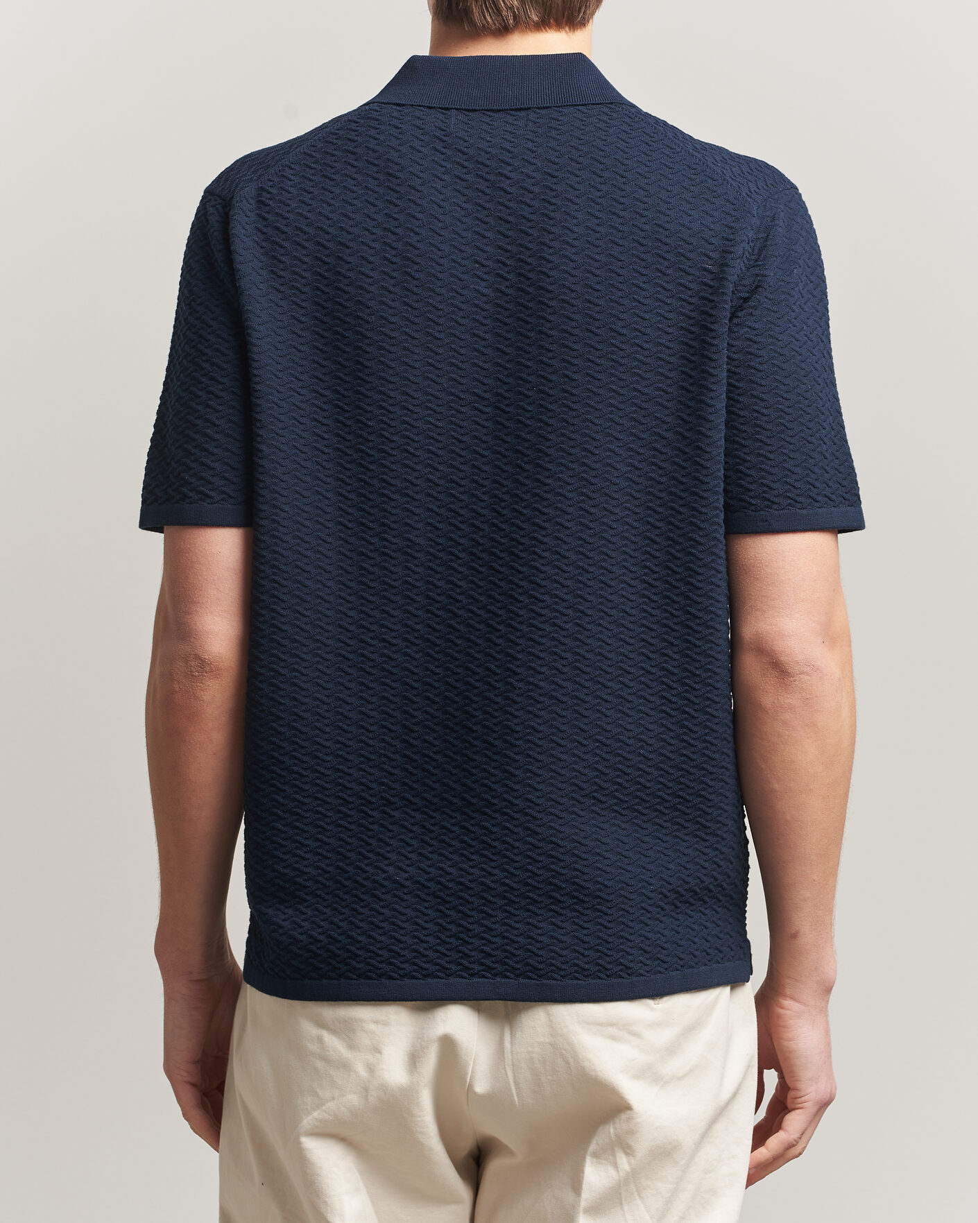 Heren | Polo's | NN07 | Paul Structured Knitted Polo Navy Blue