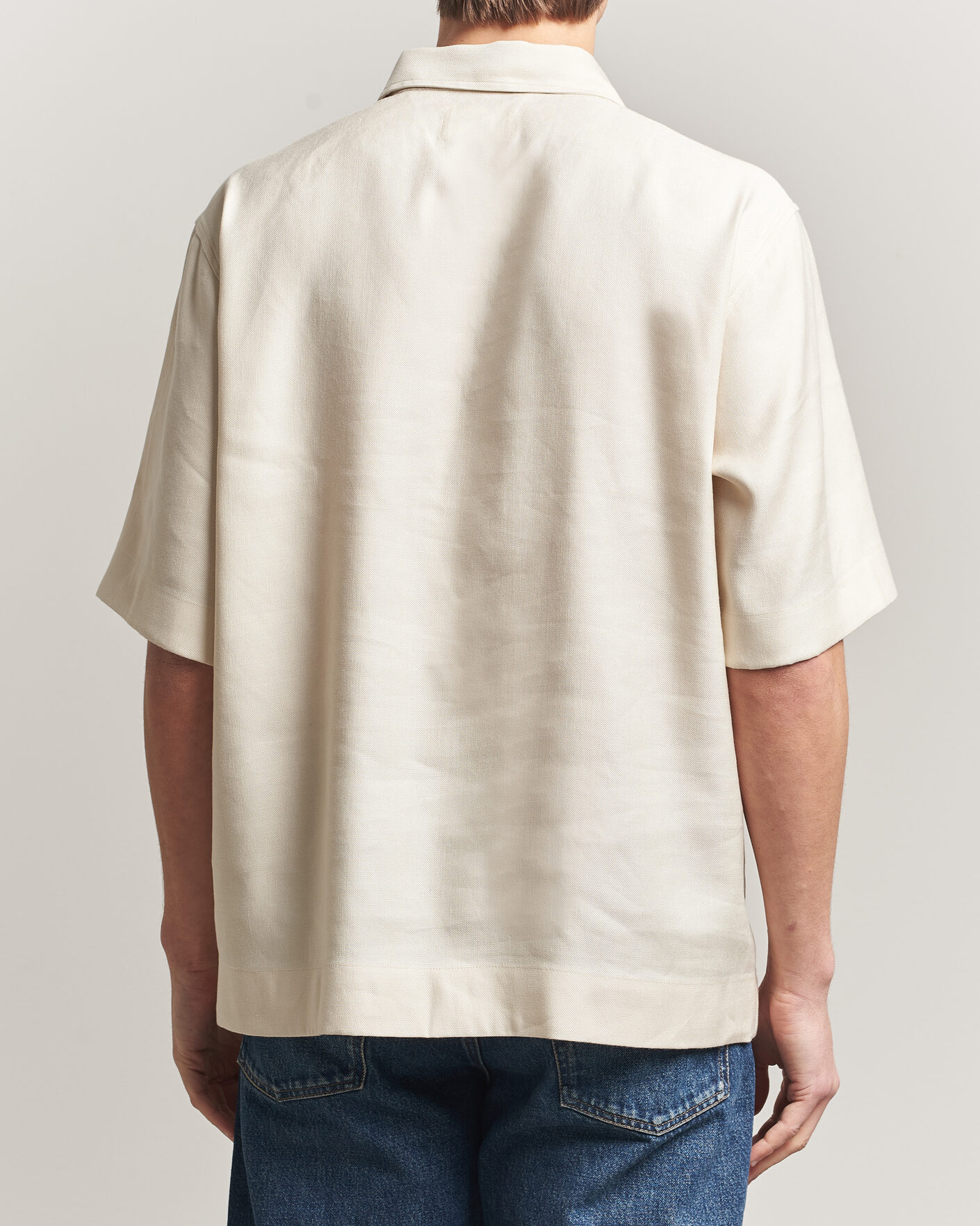 Heren | Polo's | NN07 | Bruno Linen/Viscose Half Zip Polo Ivory