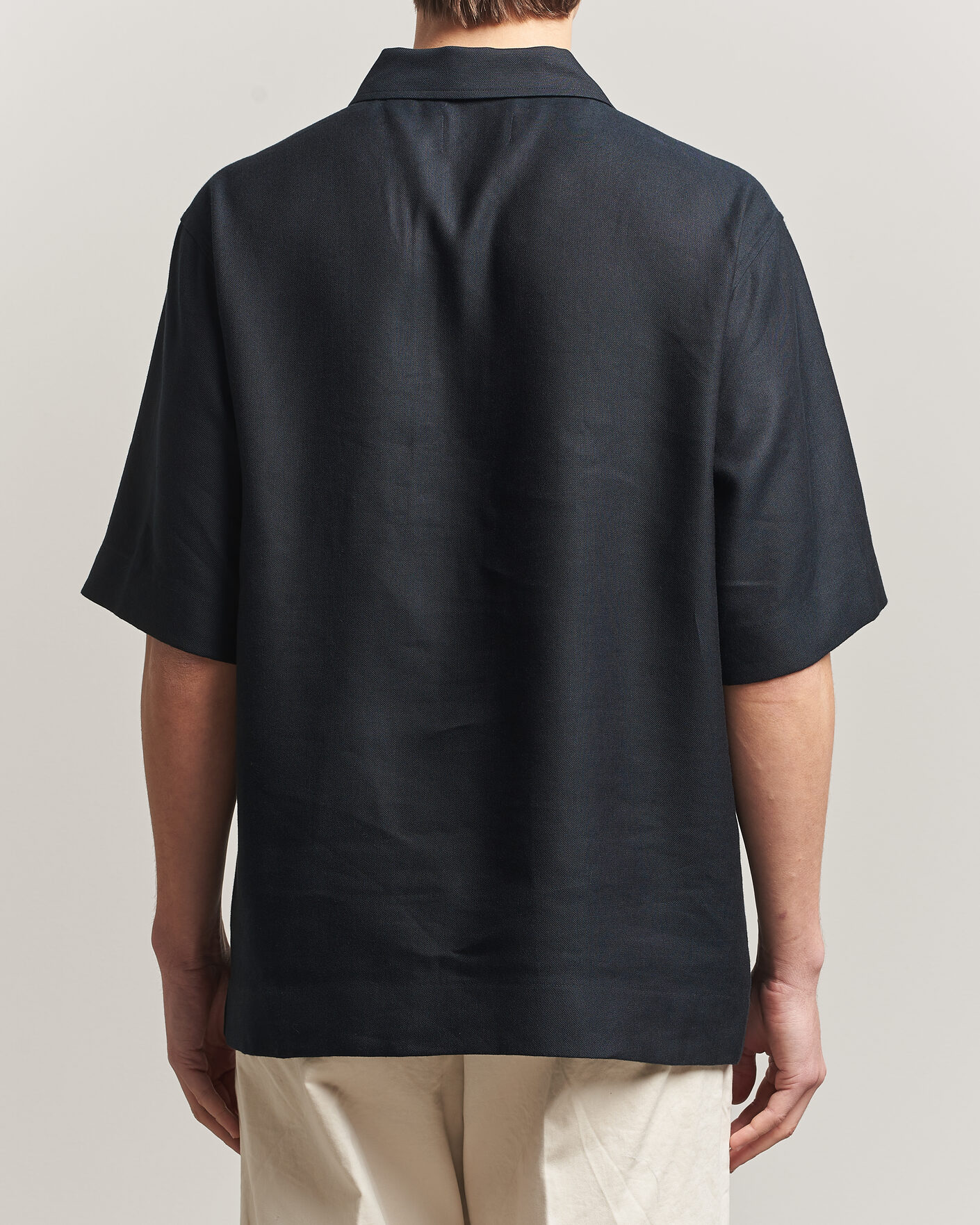 Heren | Polo's | NN07 | Bruno Linen/Viscose Half Zip Polo Black