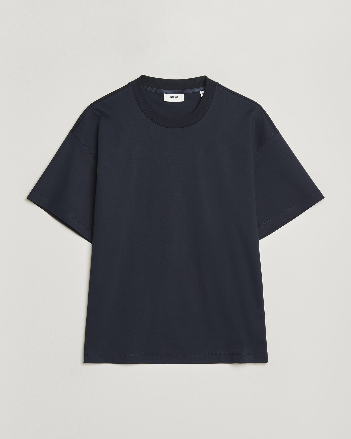 Heren | T-shirts | NN07 | Lionel Mercerized Crew Neck T-Shirt Navy Blue