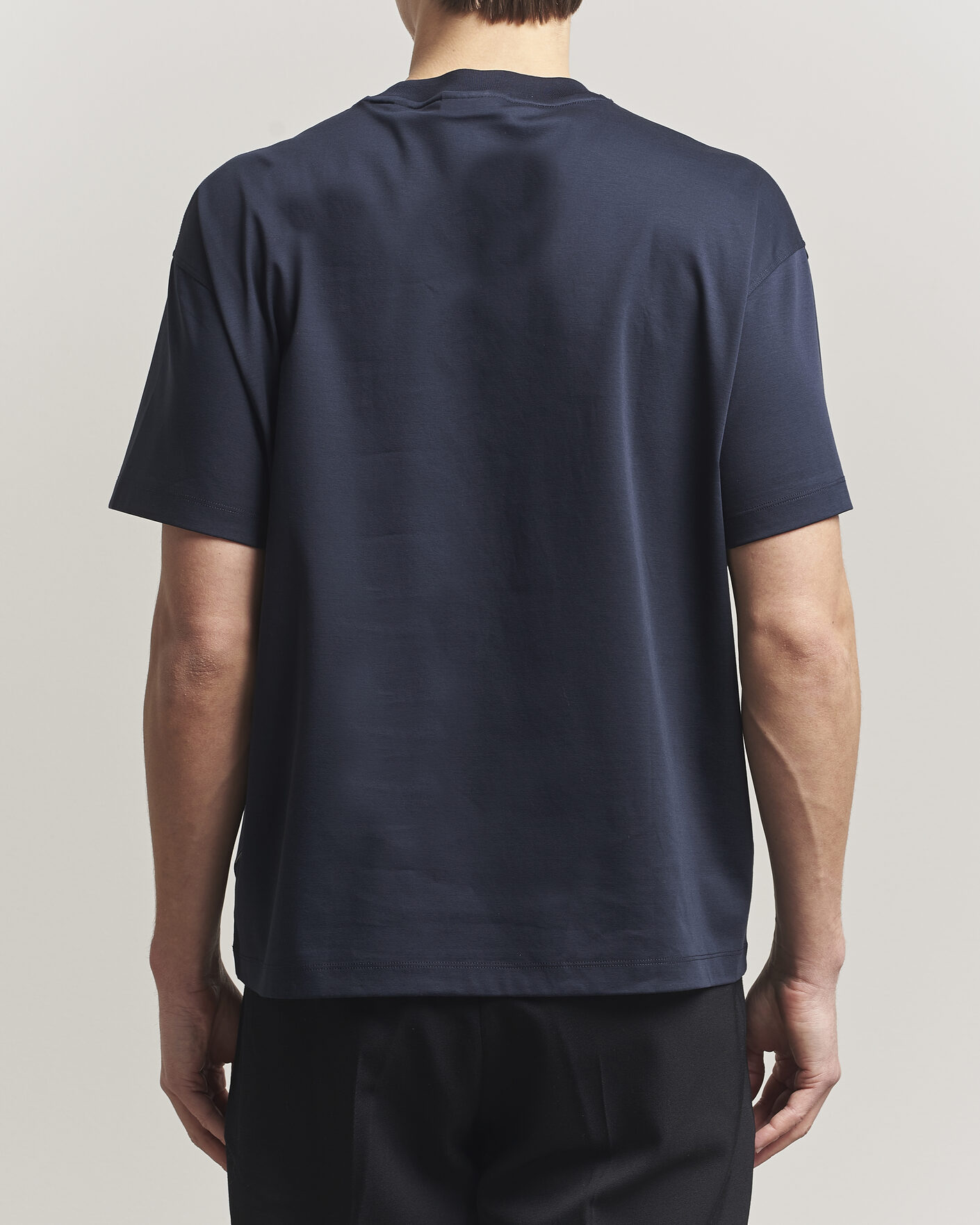 Heren | T-shirts | NN07 | Lionel Mercerized Crew Neck T-Shirt Navy Blue