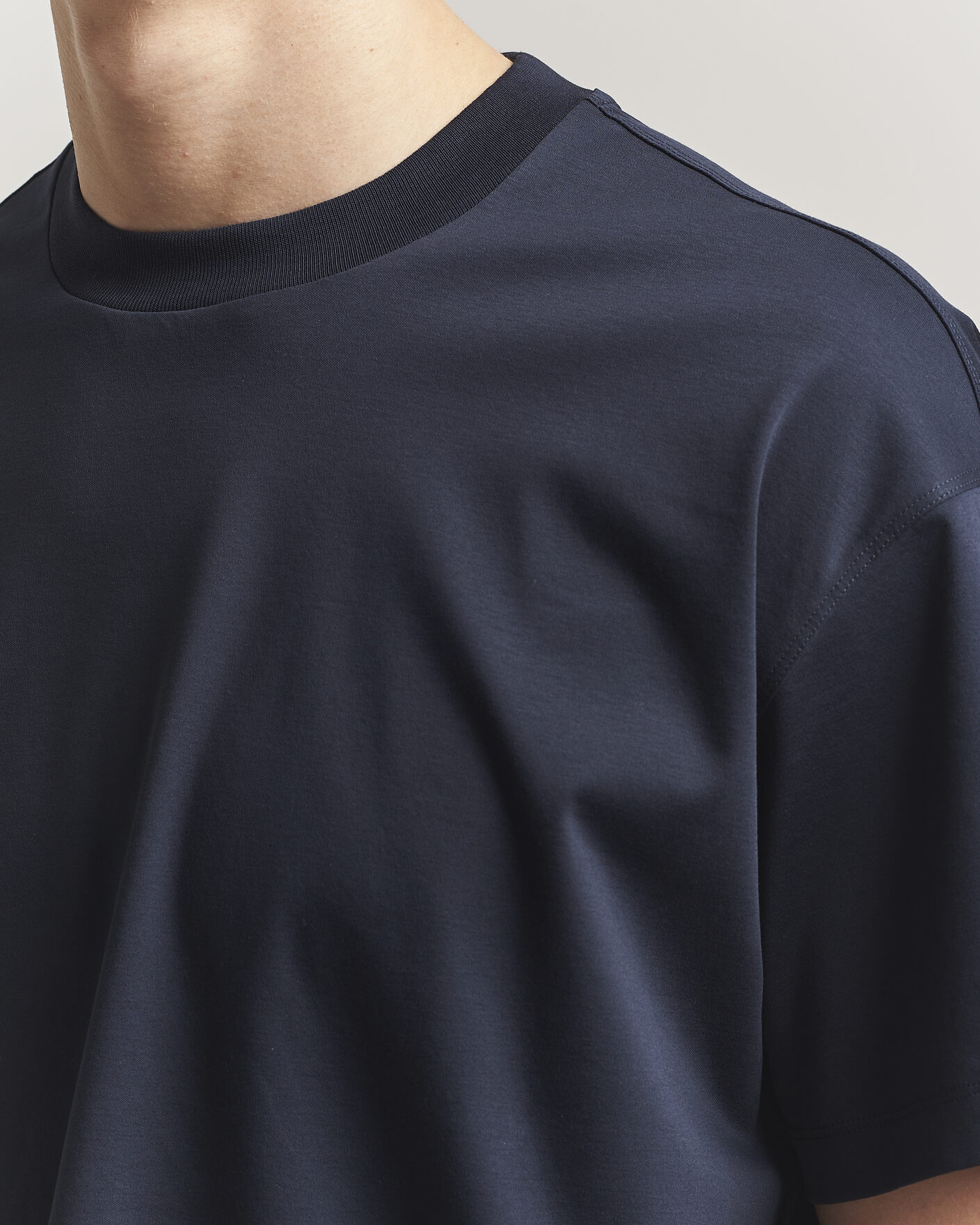 Heren | T-shirts | NN07 | Lionel Mercerized Crew Neck T-Shirt Navy Blue