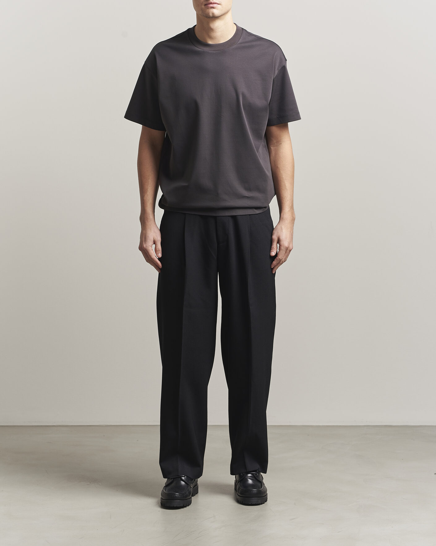 Heren | T-shirts | NN07 | Lionel Mercerized Crew Neck T-Shirt Deep Truffle